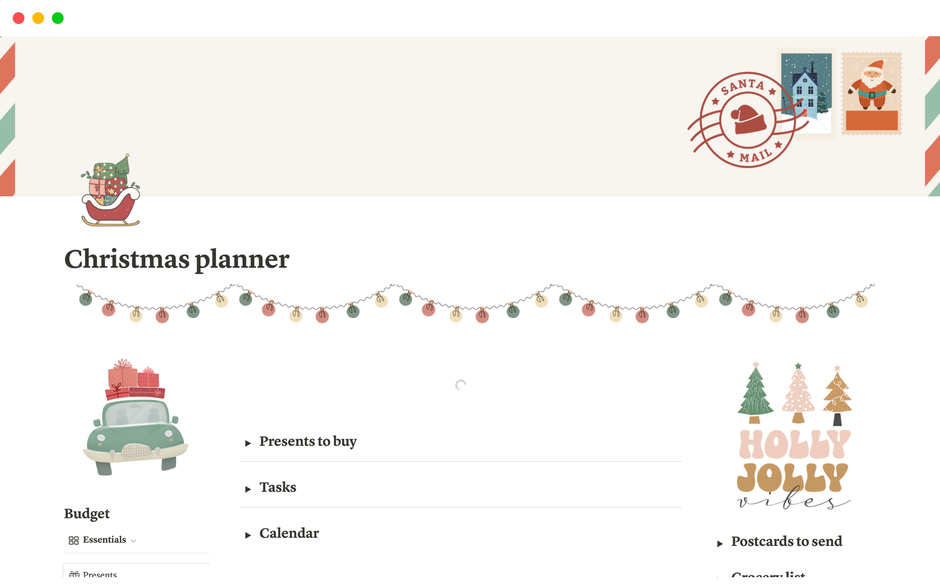 A template preview for Ultimate Christmas planner
