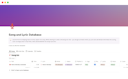 Song And Lyric Database Notion Template