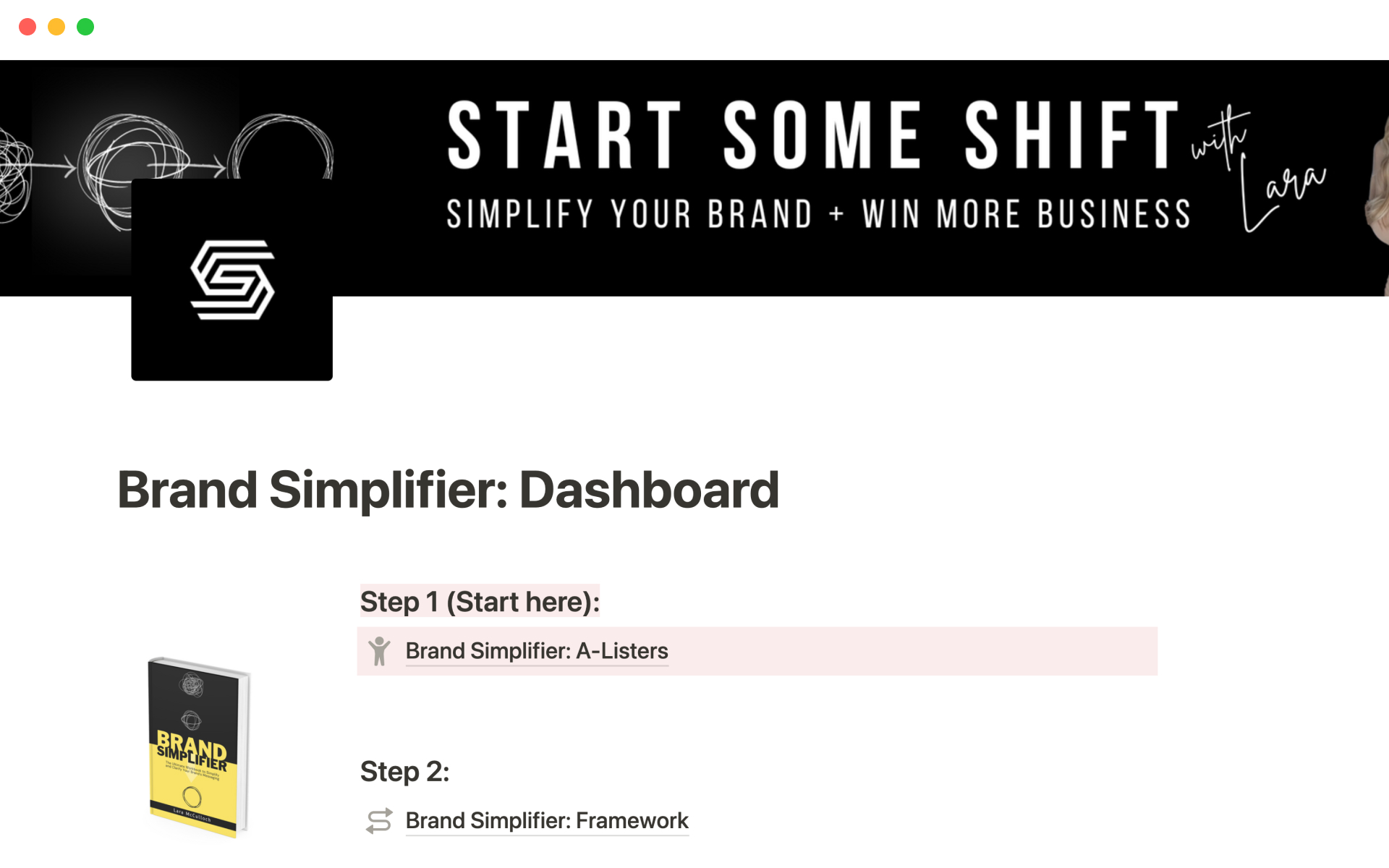 A template preview for Brand simplifier