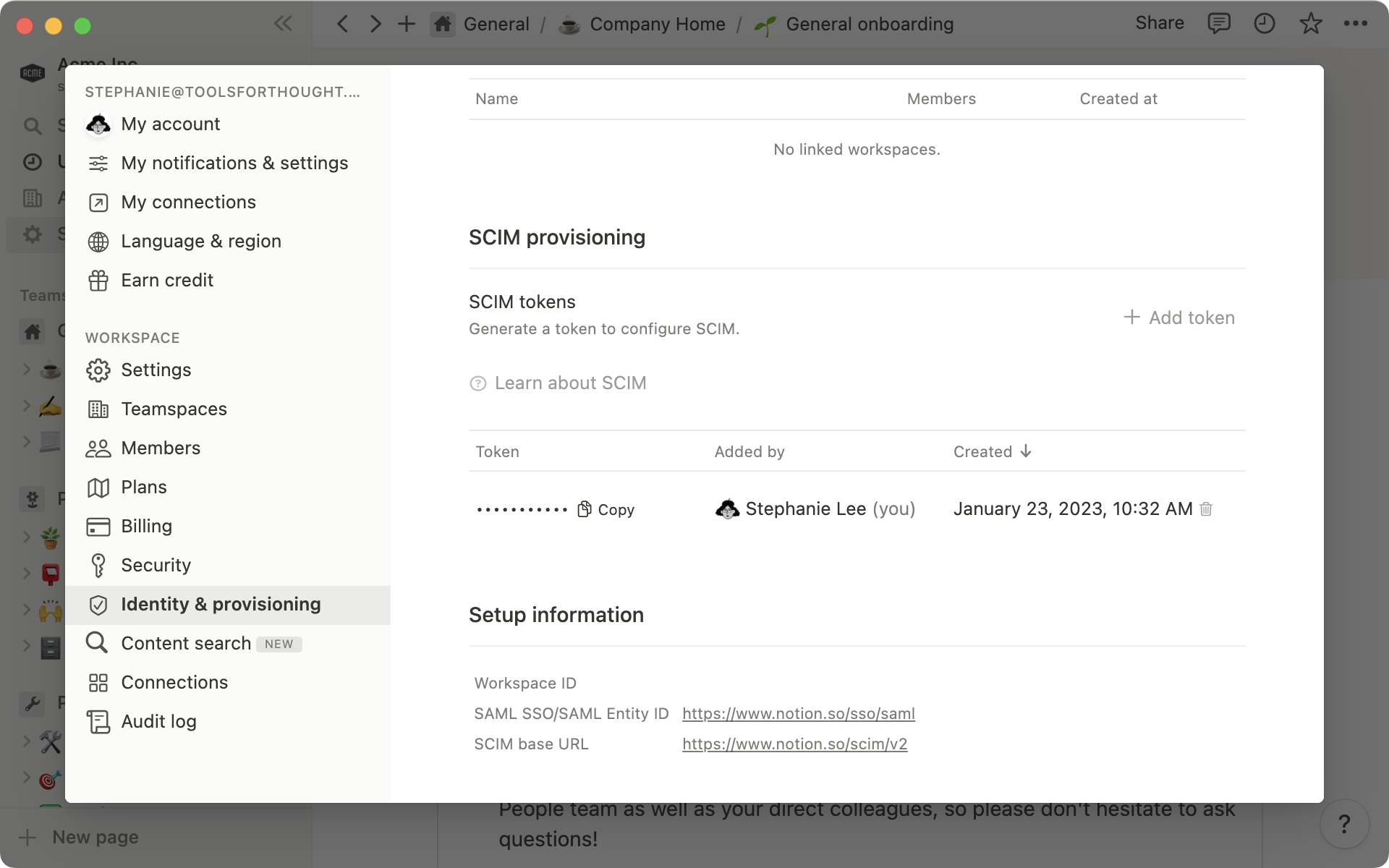 Notion’s SCIM API allows you to provision, manage, and de-provision members and groups in Notion.