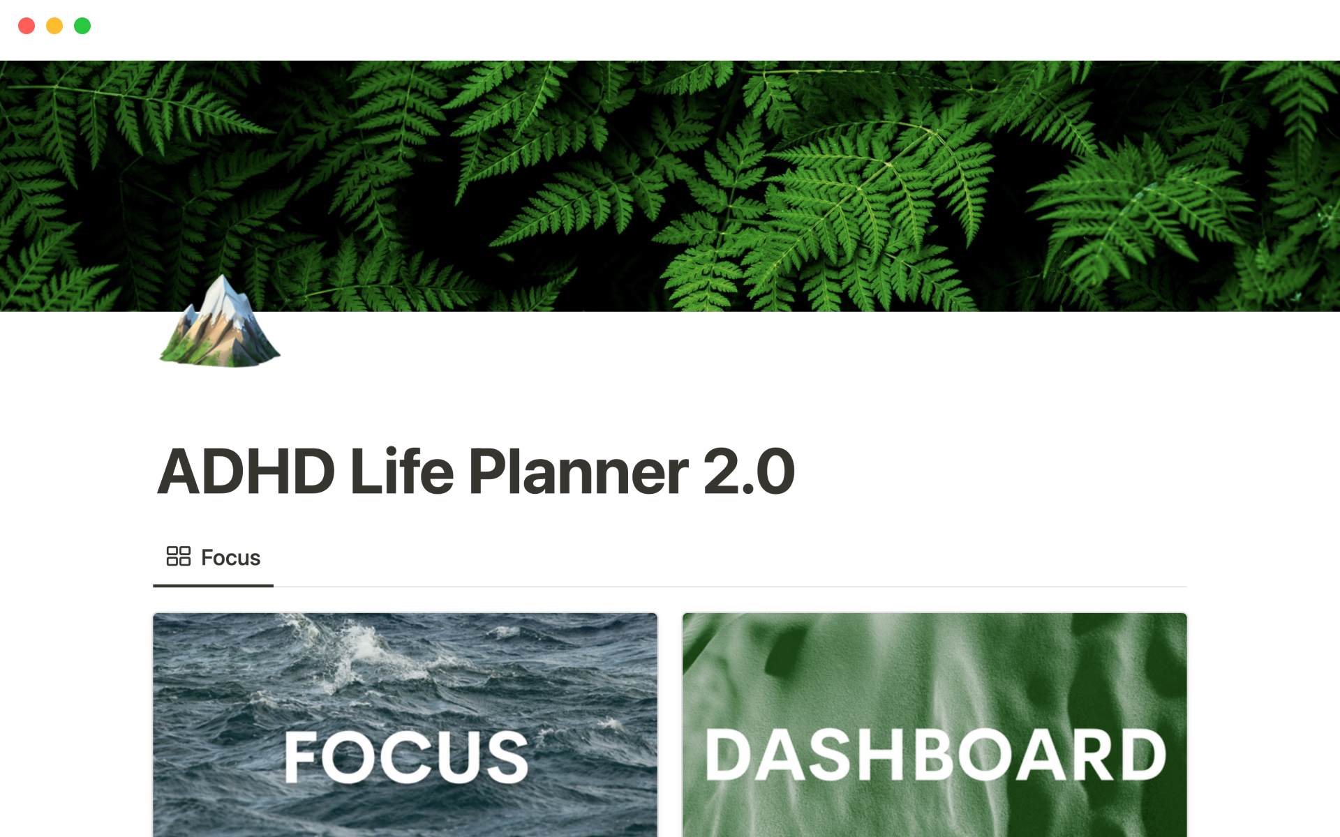 A template preview for ADHD life planner 2.0
