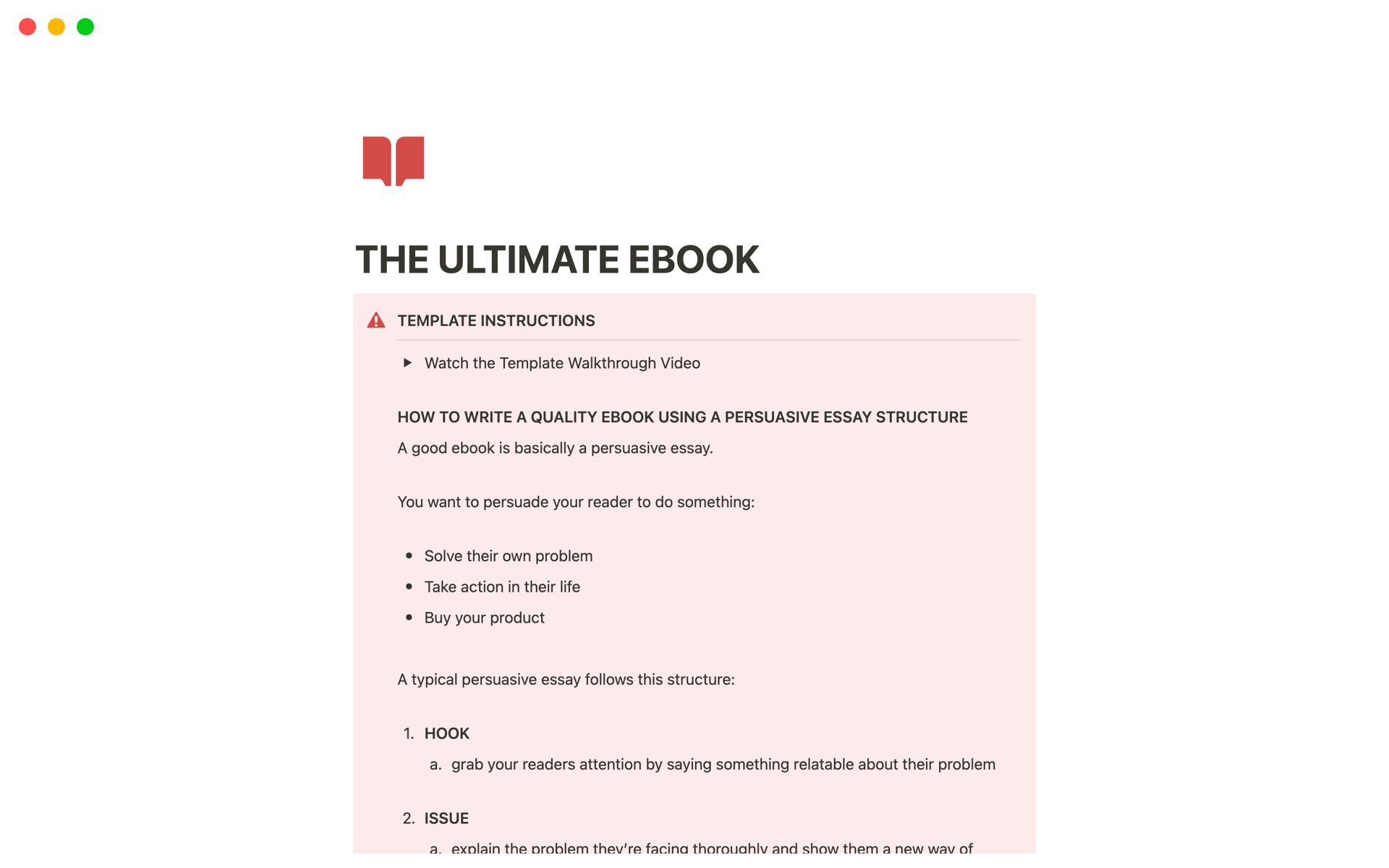 A template preview for THE ULTIMATE EBOOK