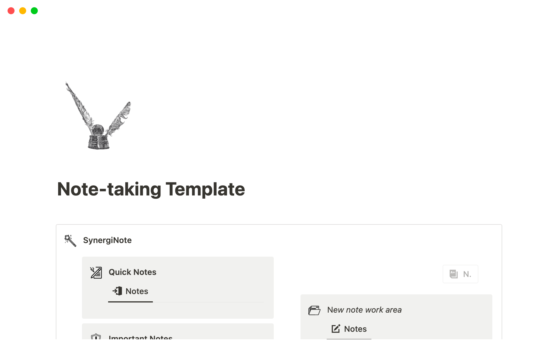 SynergiNote Notion Template synerginote-notion-template
