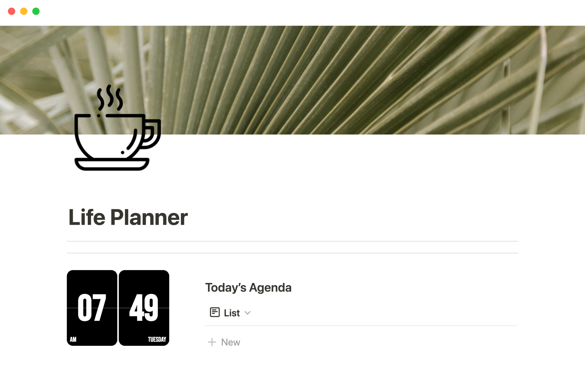 A template preview for Complete life planner