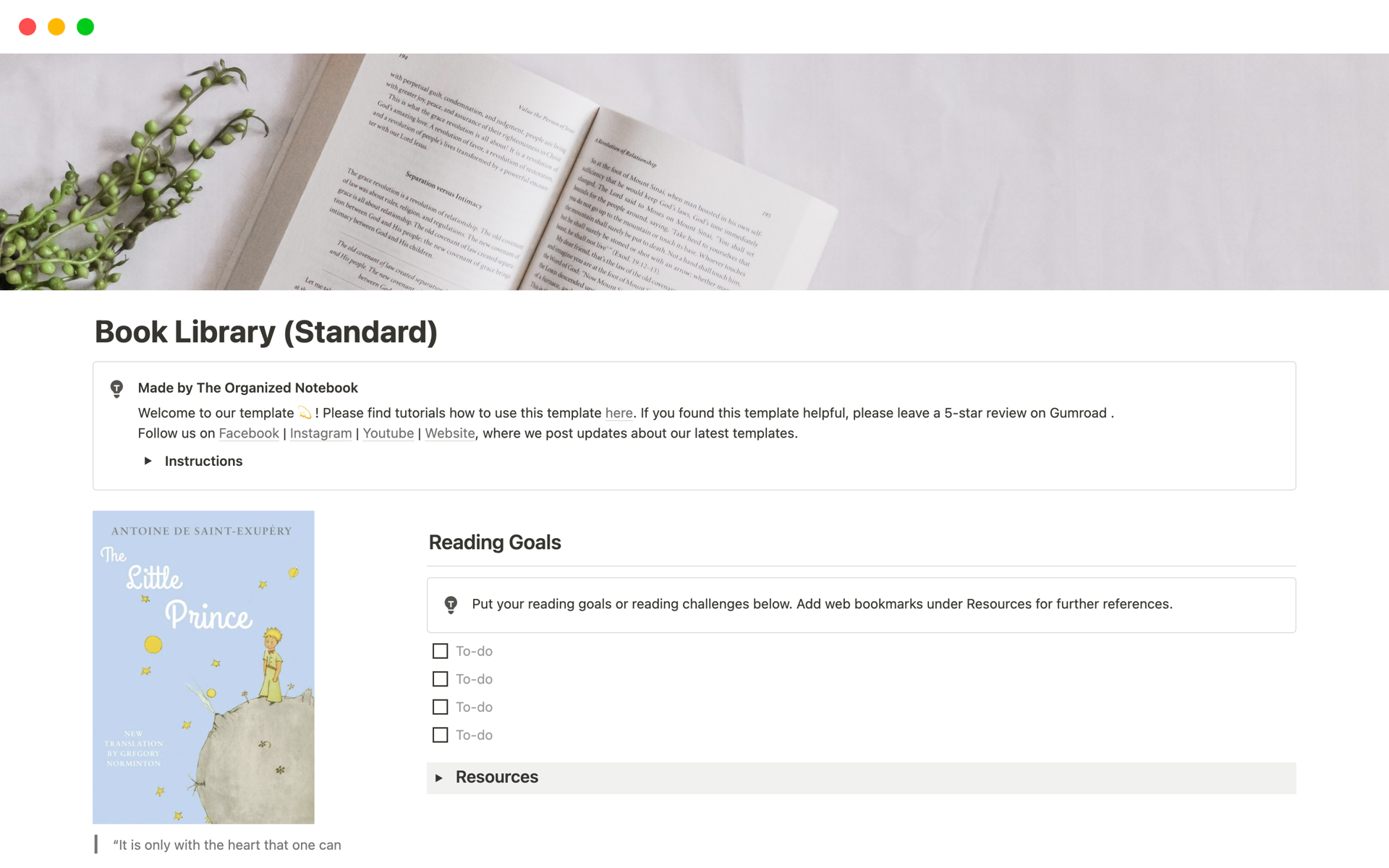Book Library (Standard) Notion Template