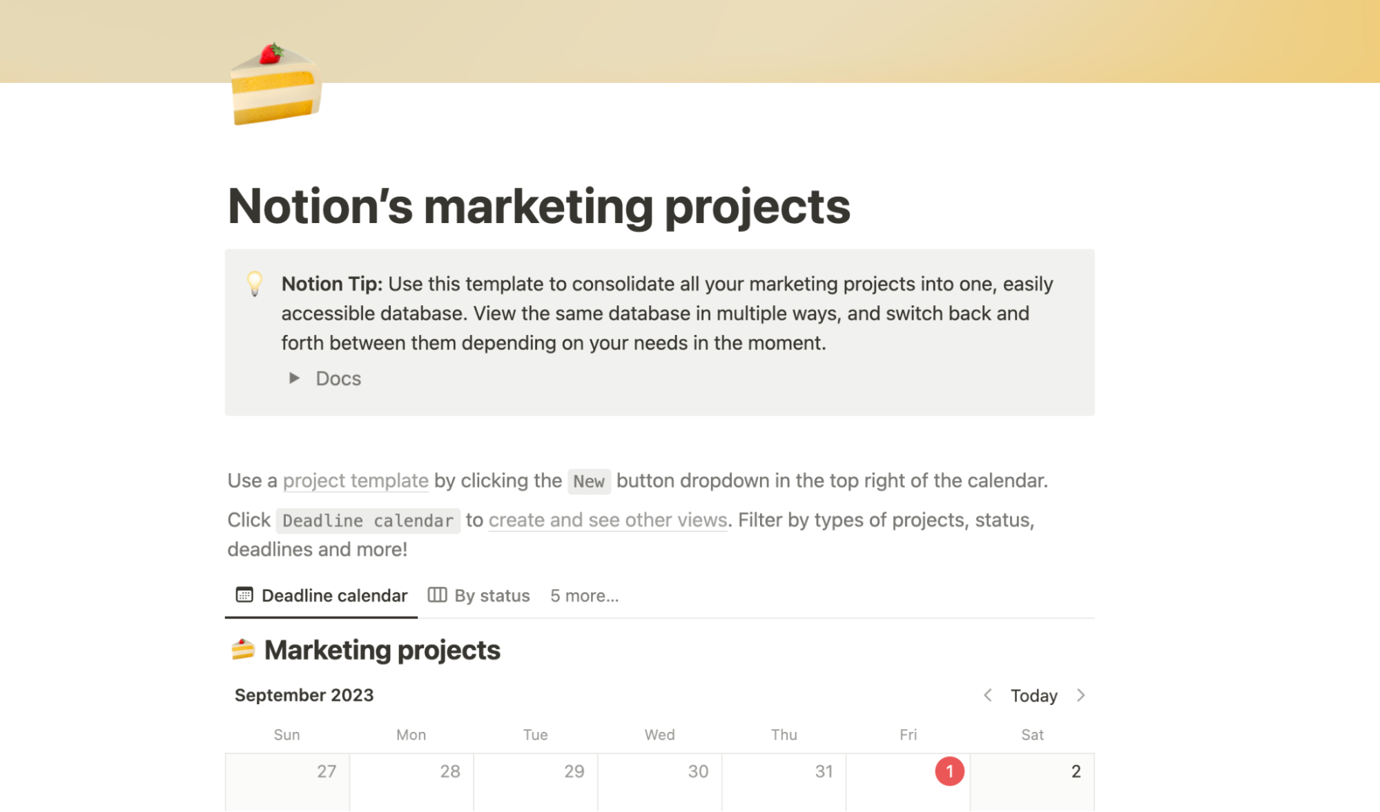 Notion's marketing projects