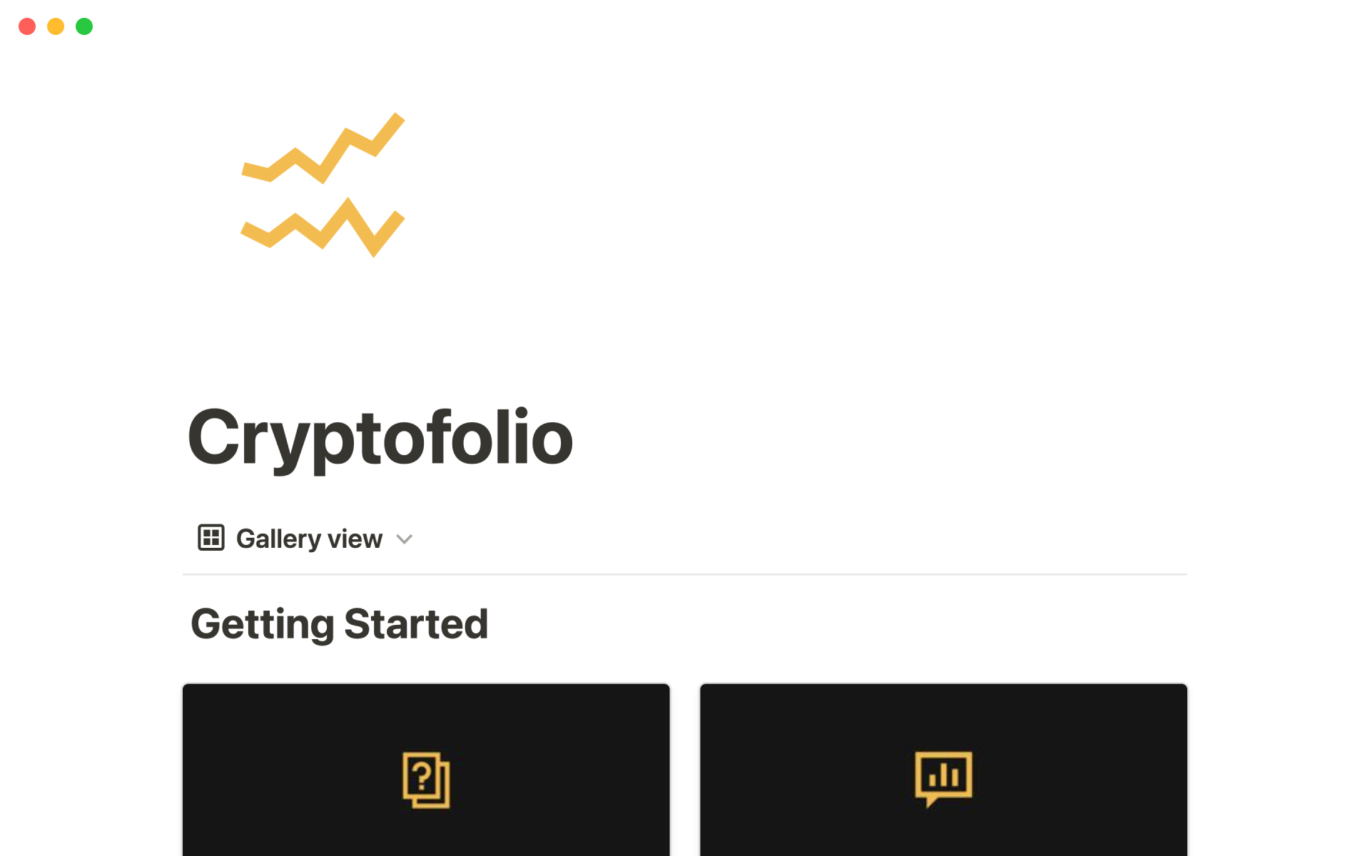 A template preview for Cryptofolio