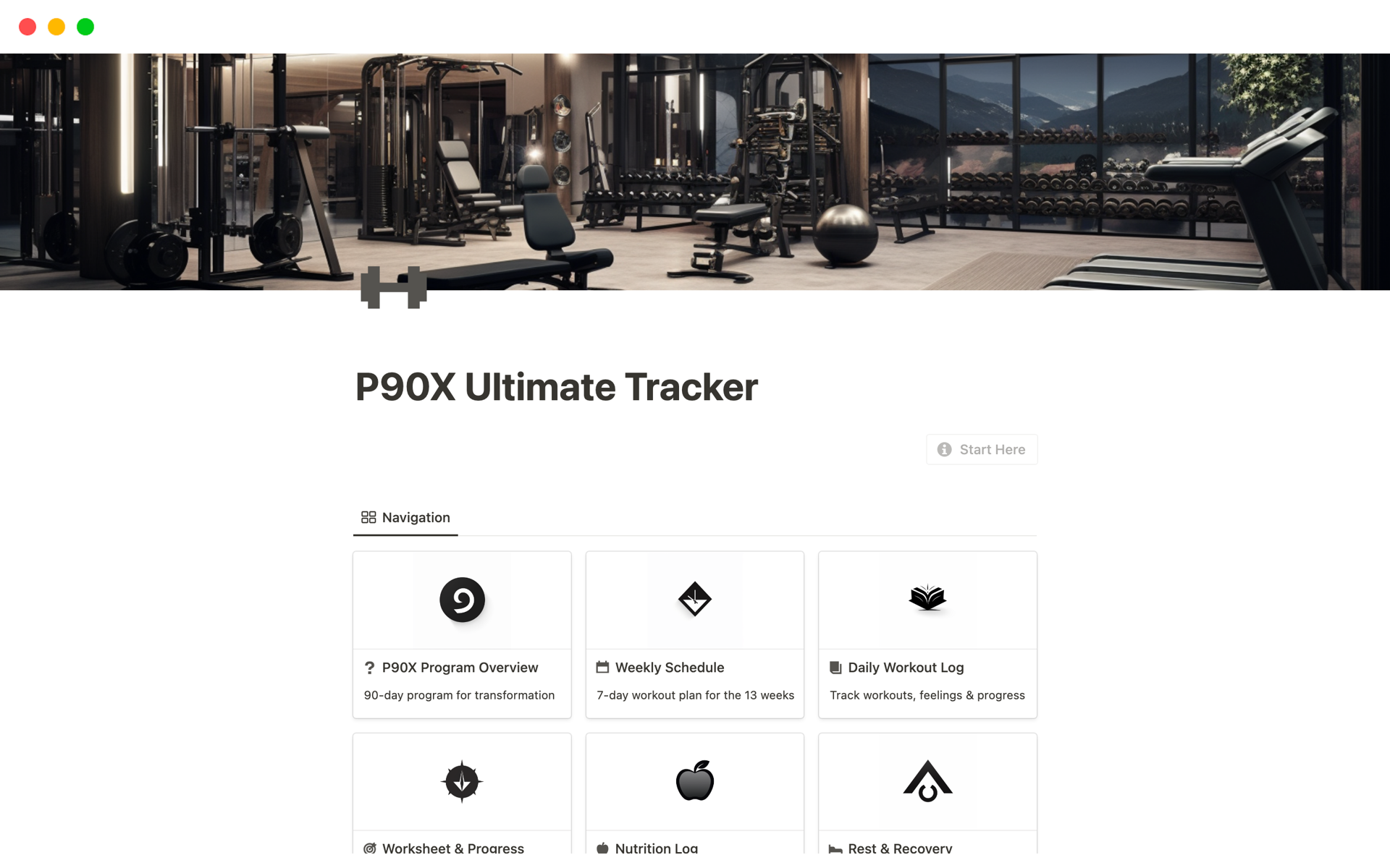 P90X Ultimate Tracker | Notion Template