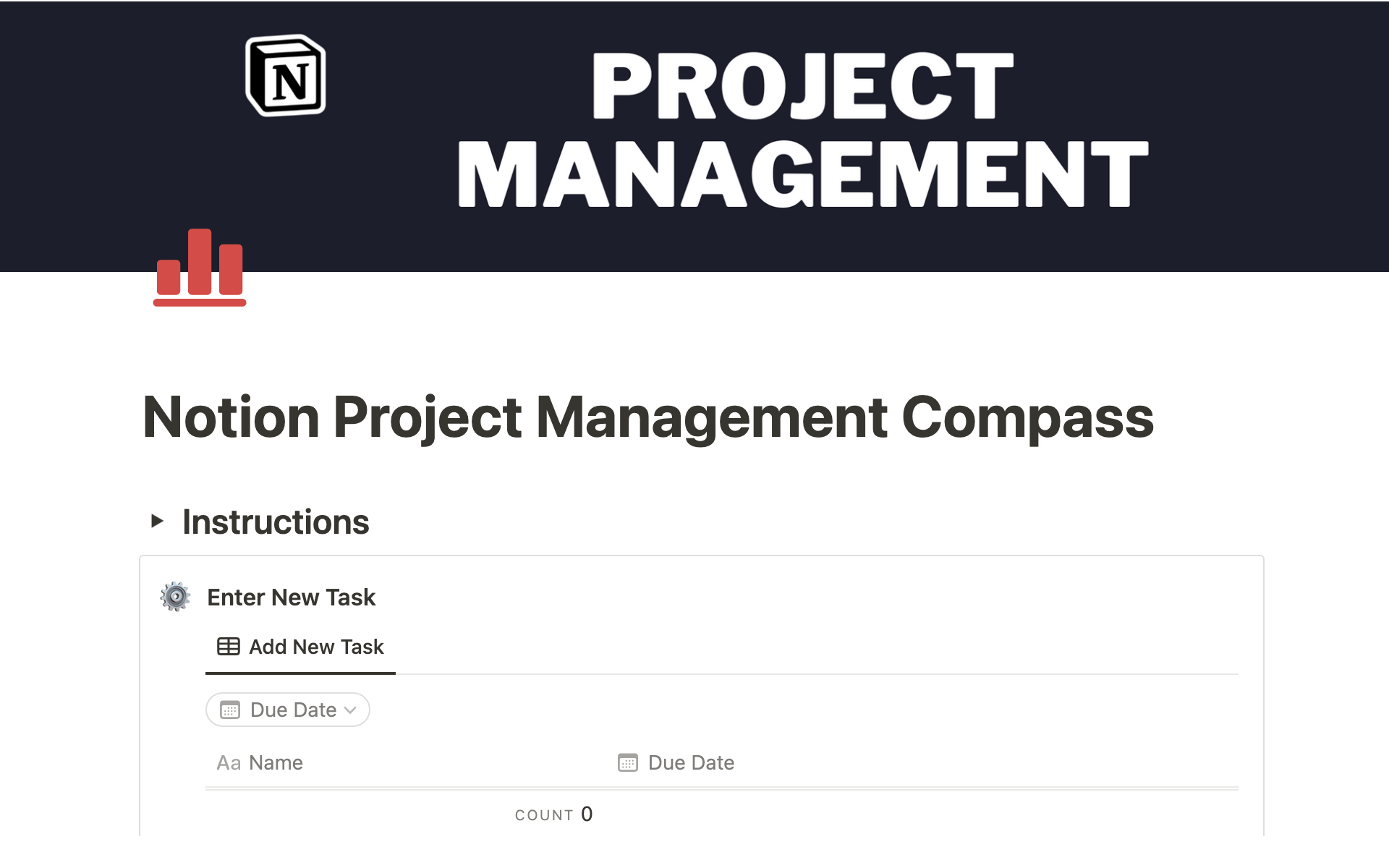 The Notion Small Business Compass is a project management template for small businesses.