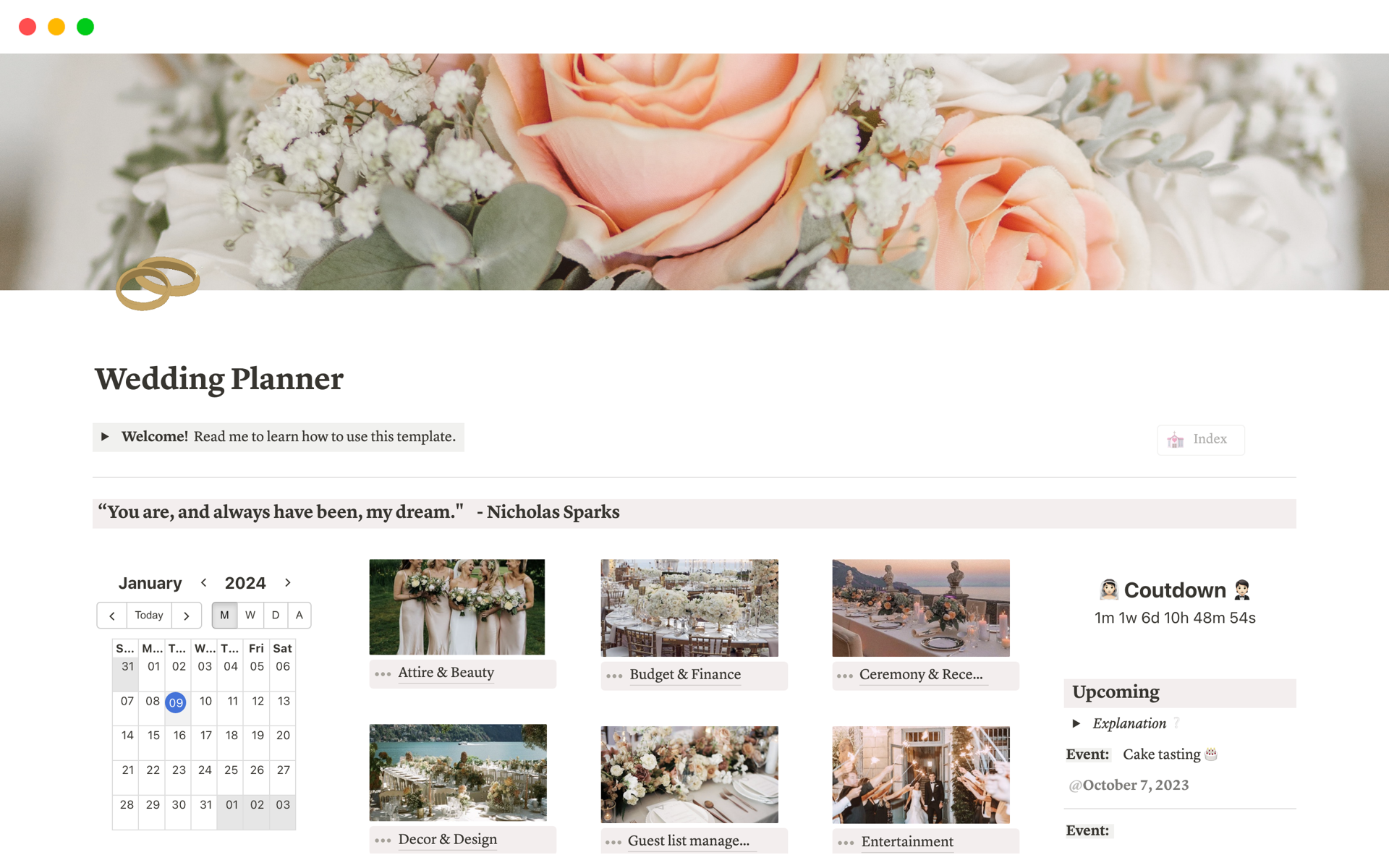 Wedding Planner | Complete guide | Notion Template