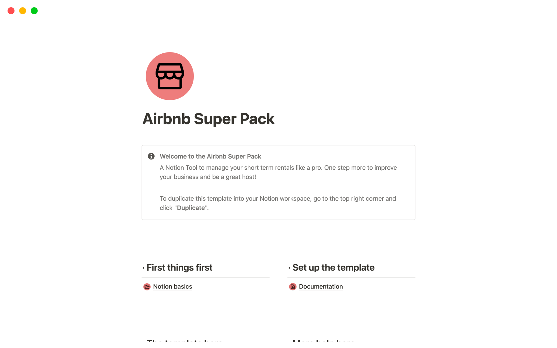 A template preview for Airbnb Super Pack - Updated
