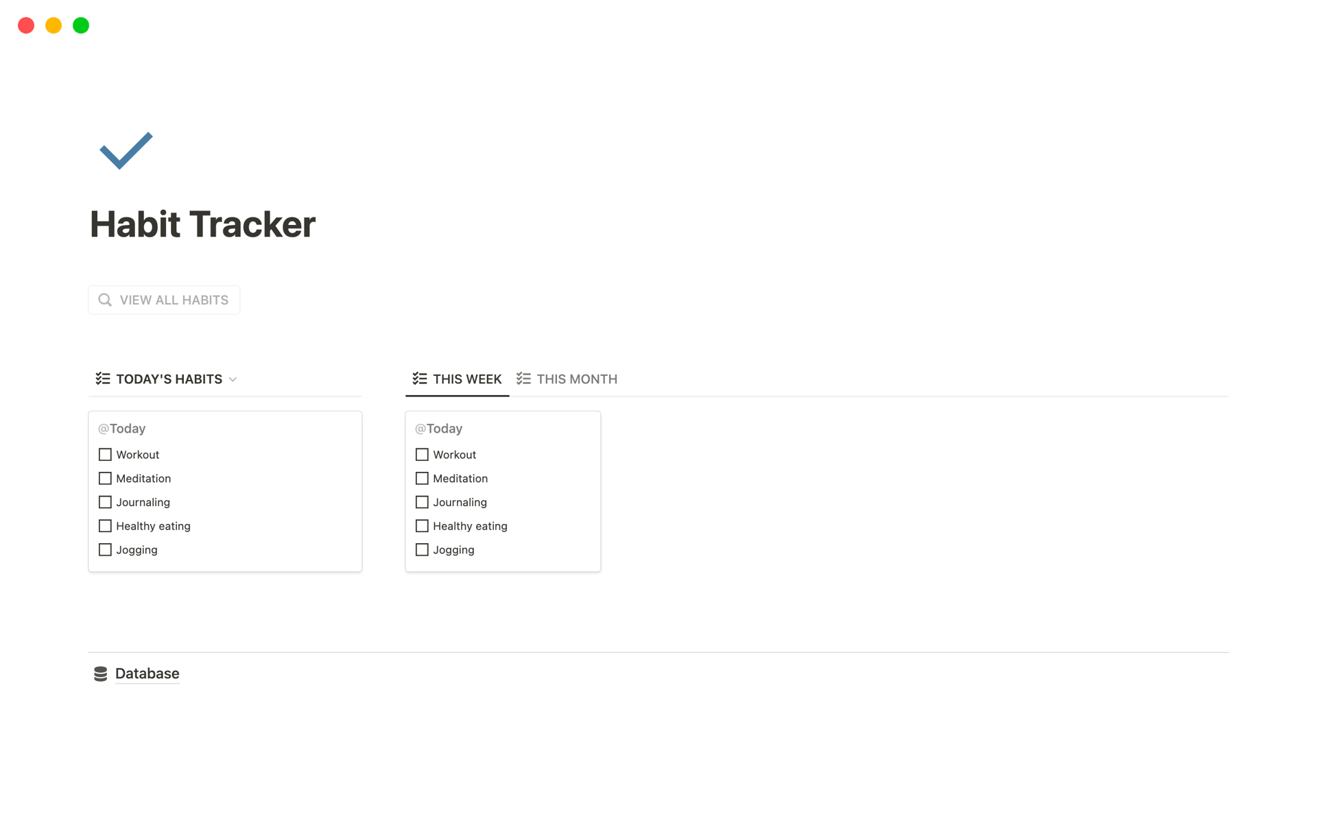 Habit Tracker Notion Template