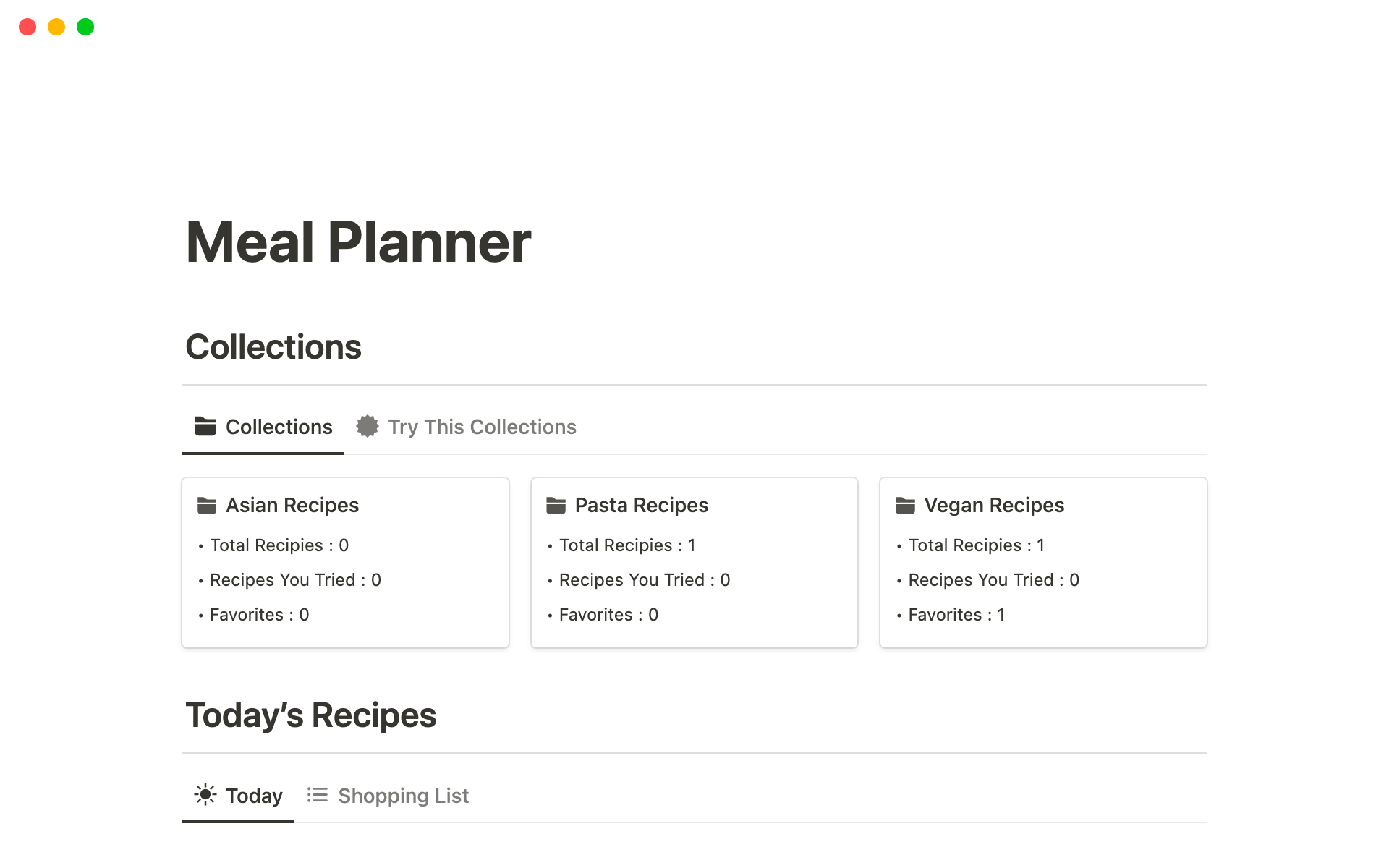 Meal Planner | Notion Template