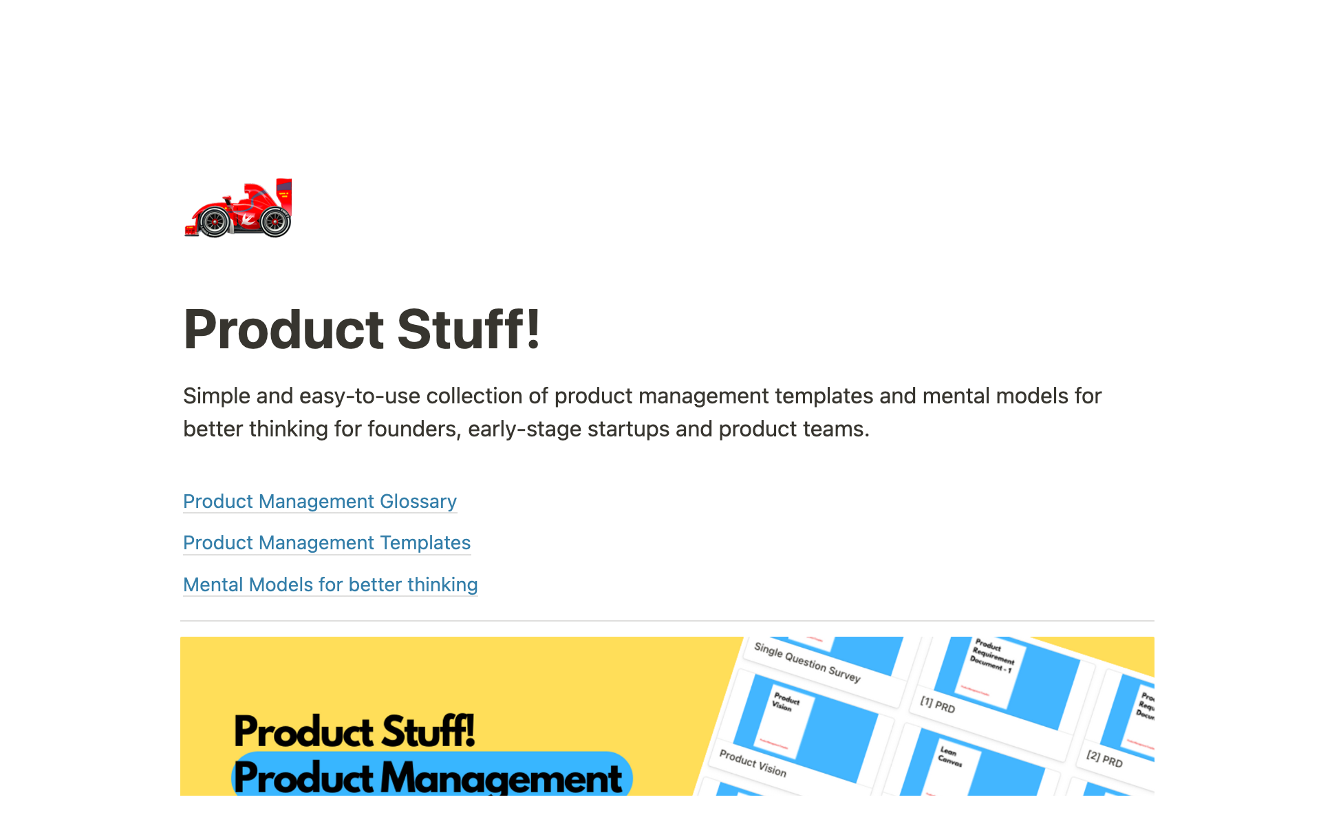 A template preview for Product Management and Mental Models Templates