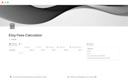 Etsy Fees Calculator Notion Template
