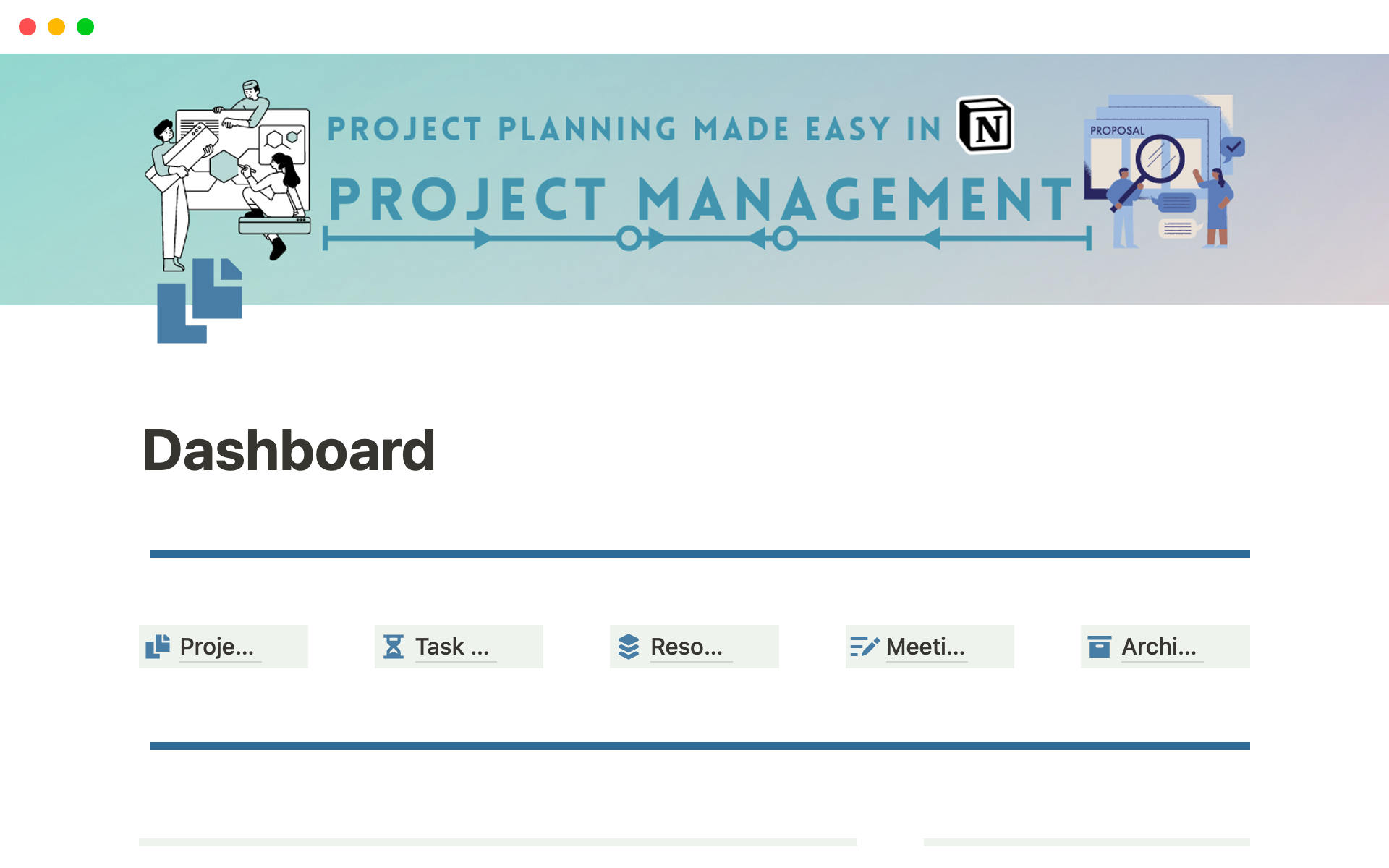 A template preview for Advanced Project Manager