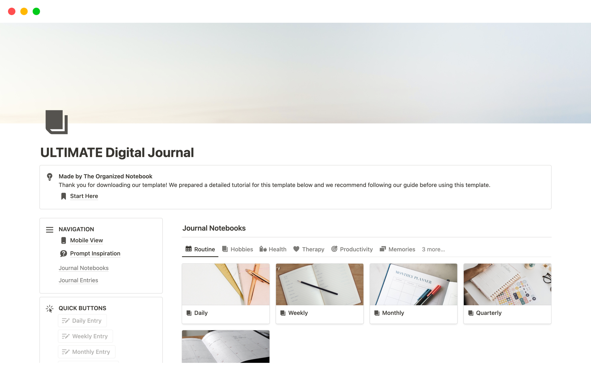 Ultimate Digital Journal | Notion Template