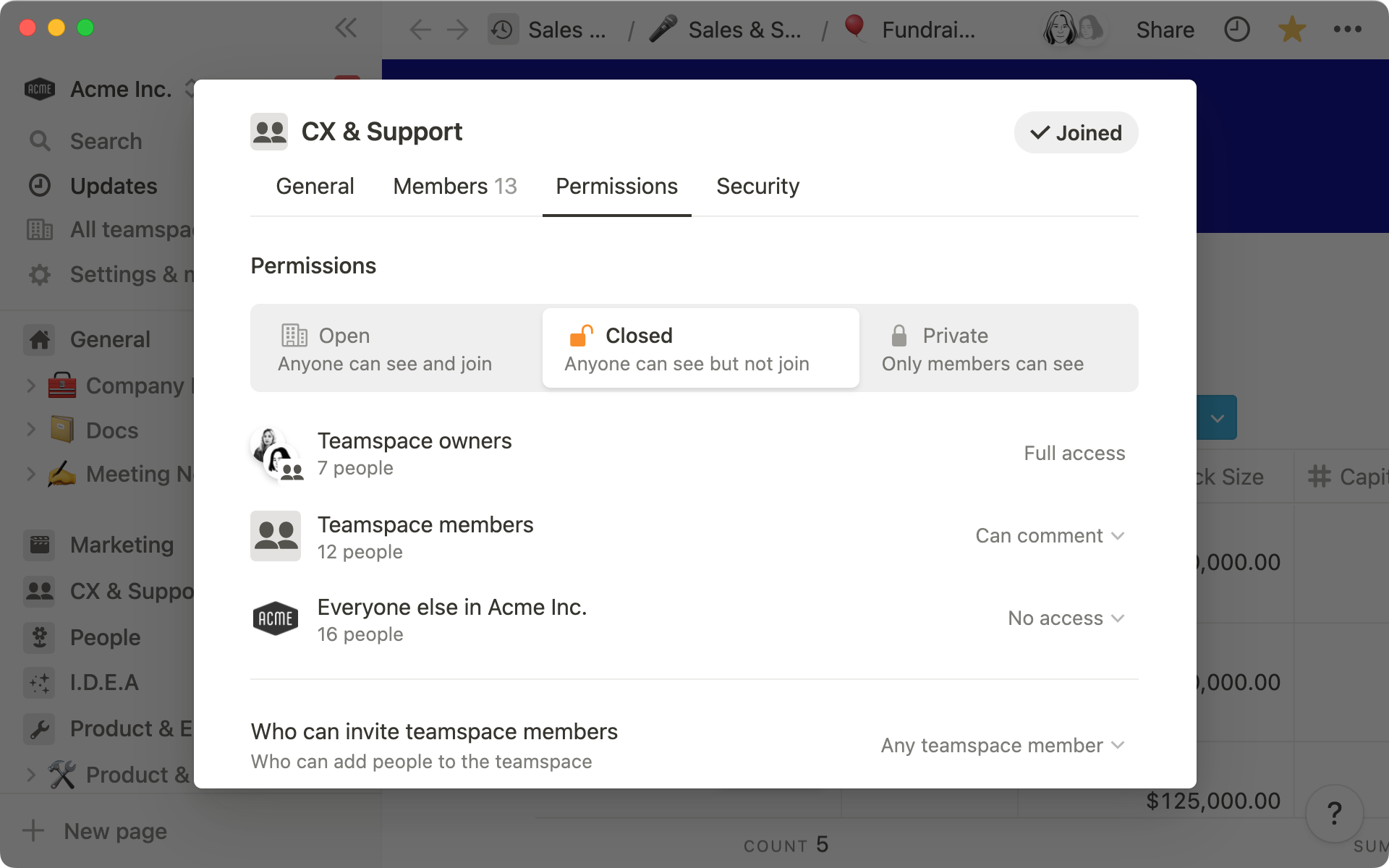 Teamspaces permissions and groups hero