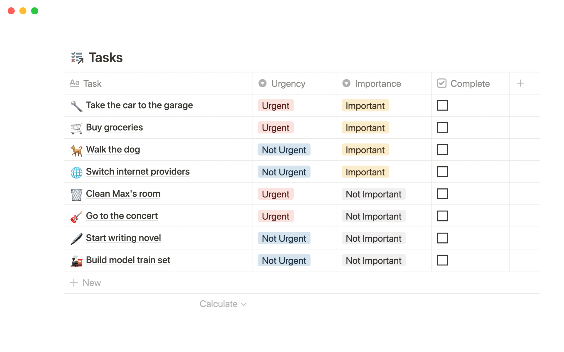 Organize your tasks to make sure that you work on what's important and not just what's urgent.