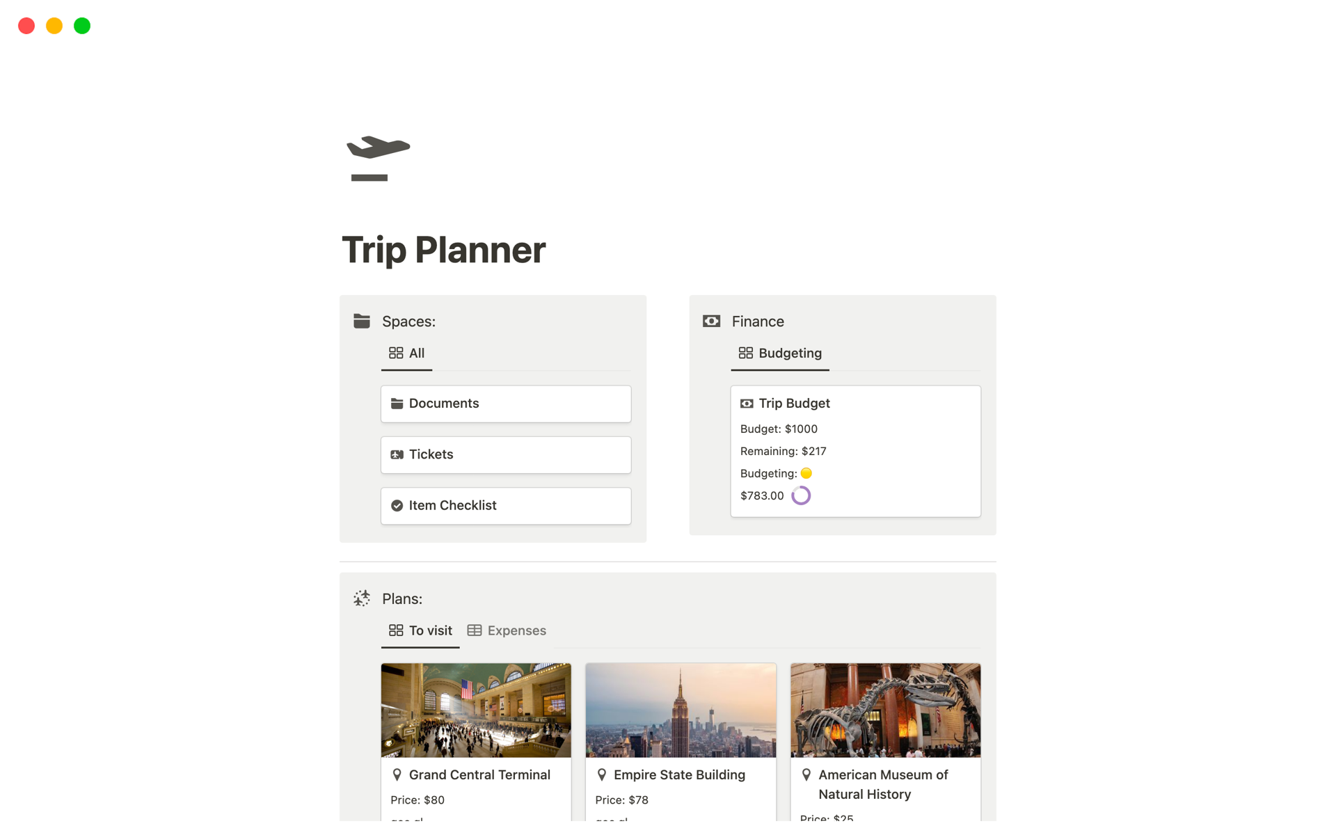 The Digital Nomad Planner Notion Template