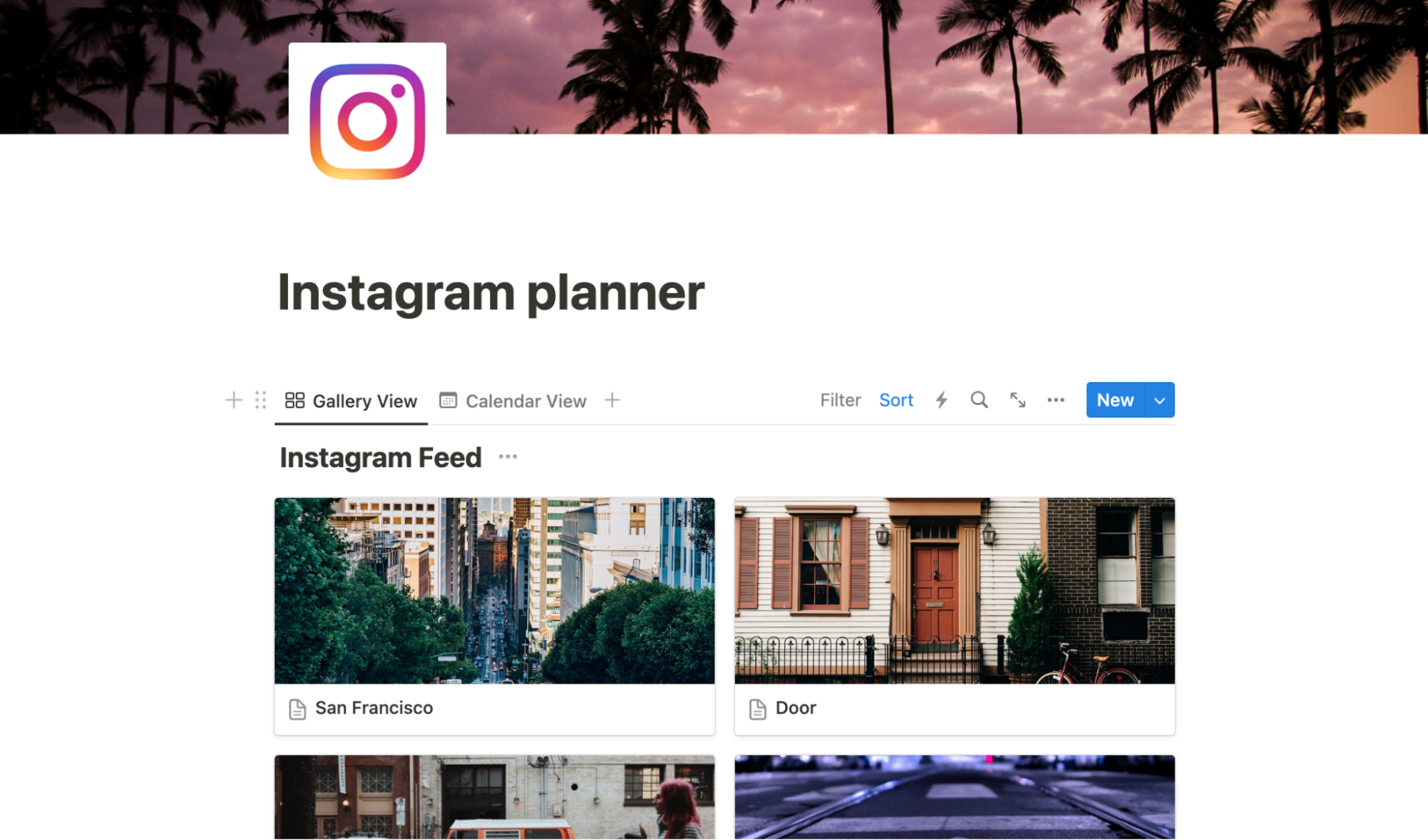 Instagram planner