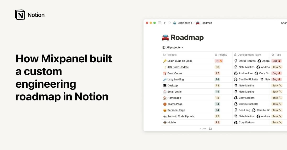 How Mixpanel built a custom engineering roadmap in Notion