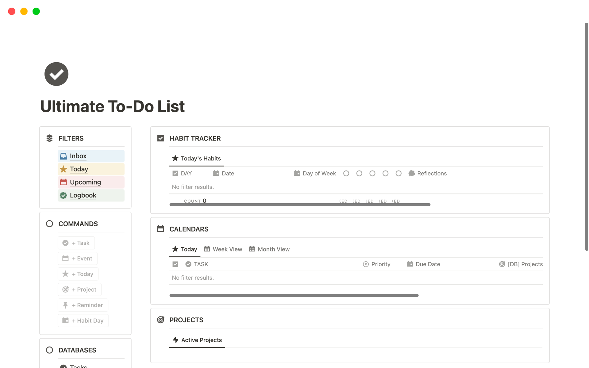 Minimal To Do List Notion Template