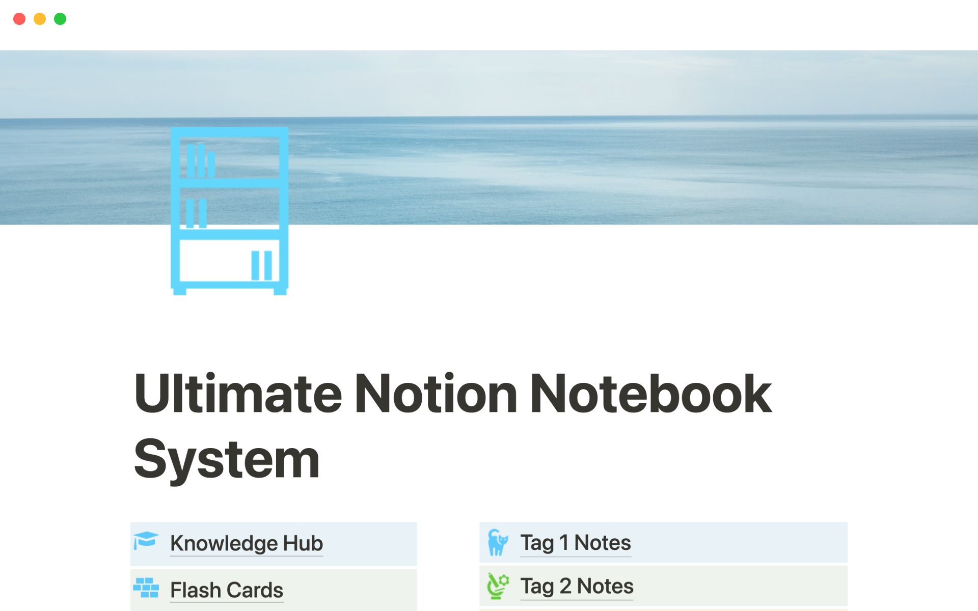 A template preview for Ultimate notebook system