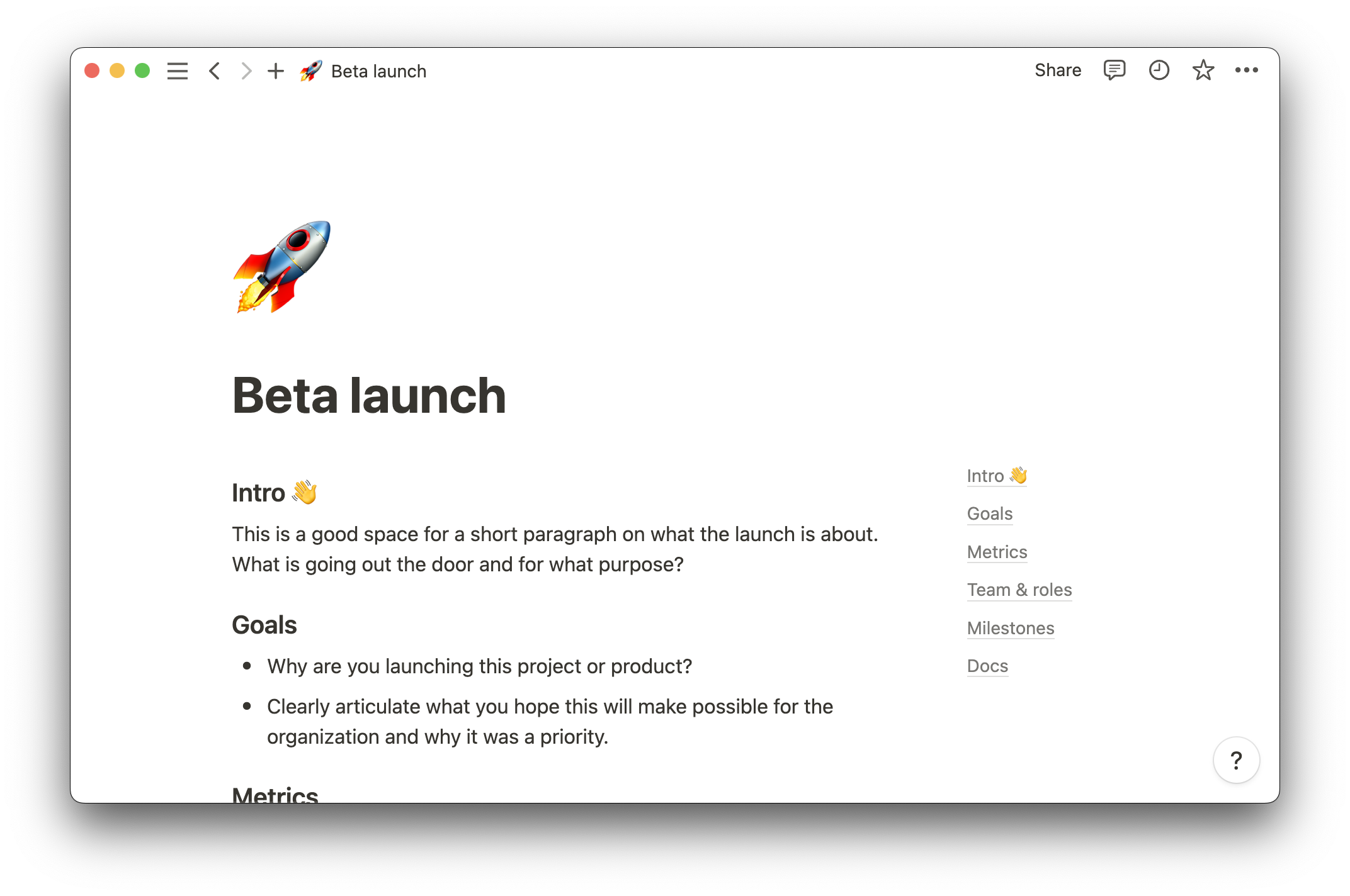 Beta launch template