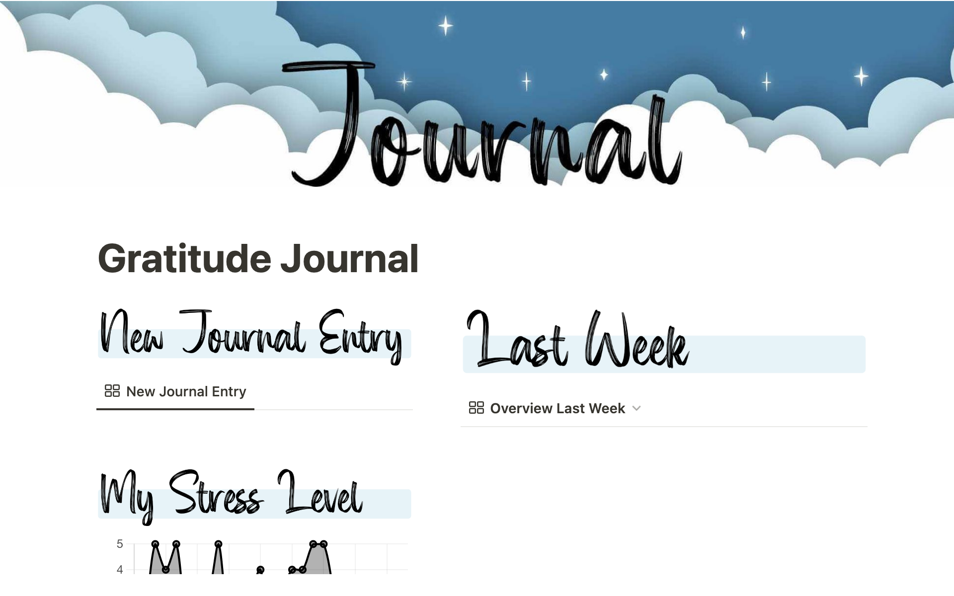 A template preview for Digital gratitude journal