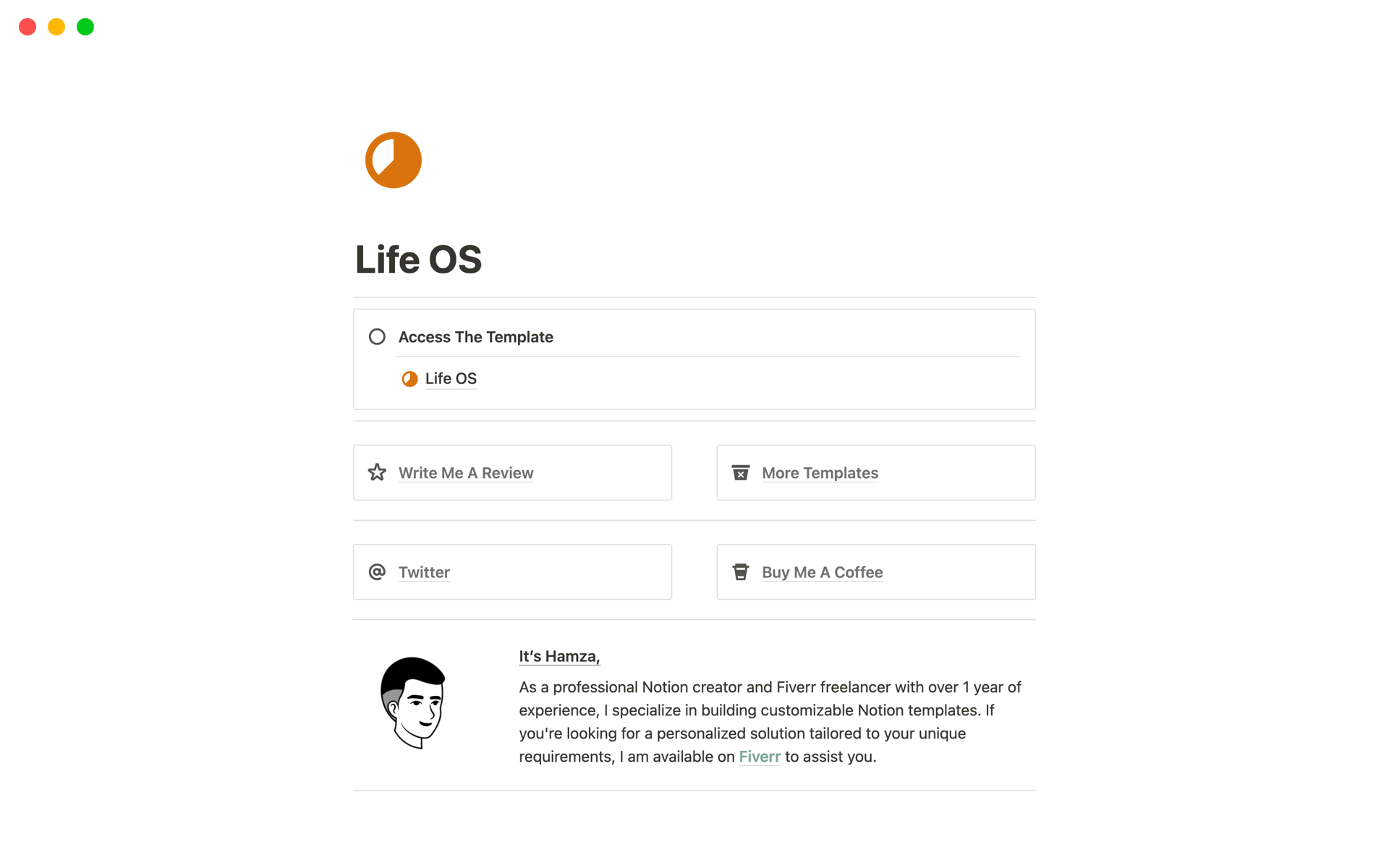 Personal Operating System for Life Organization.