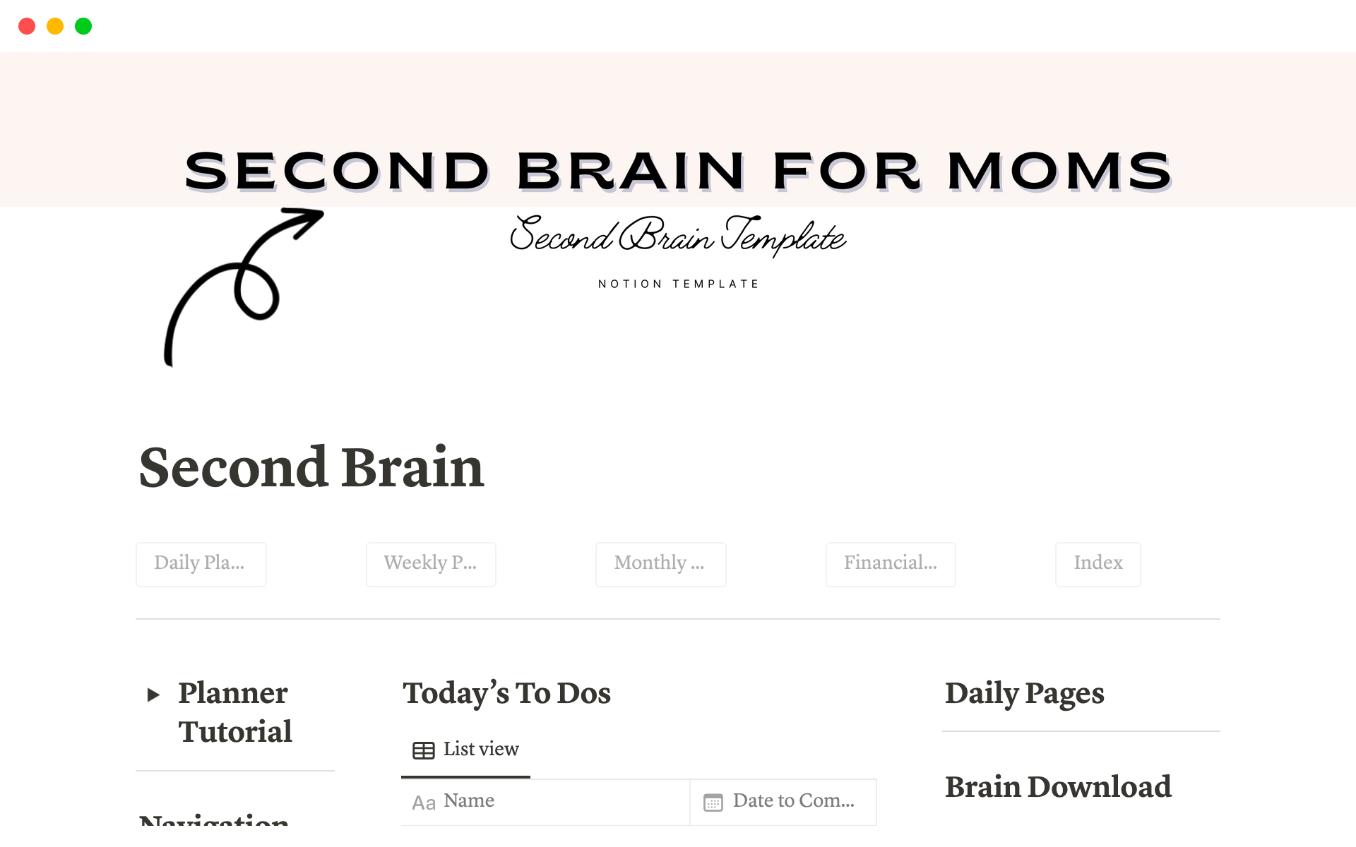 Ultimate Planner for Mom: All in One Life Planner & Second Brainのテンプレートのプレビュー
