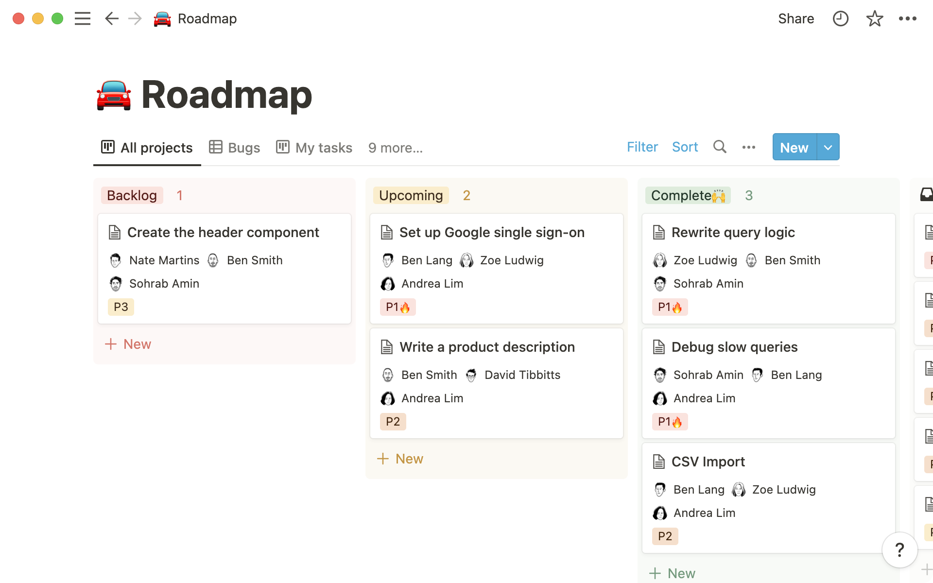 Content Harmony uses a roadmap to prioritize projects and ideas.