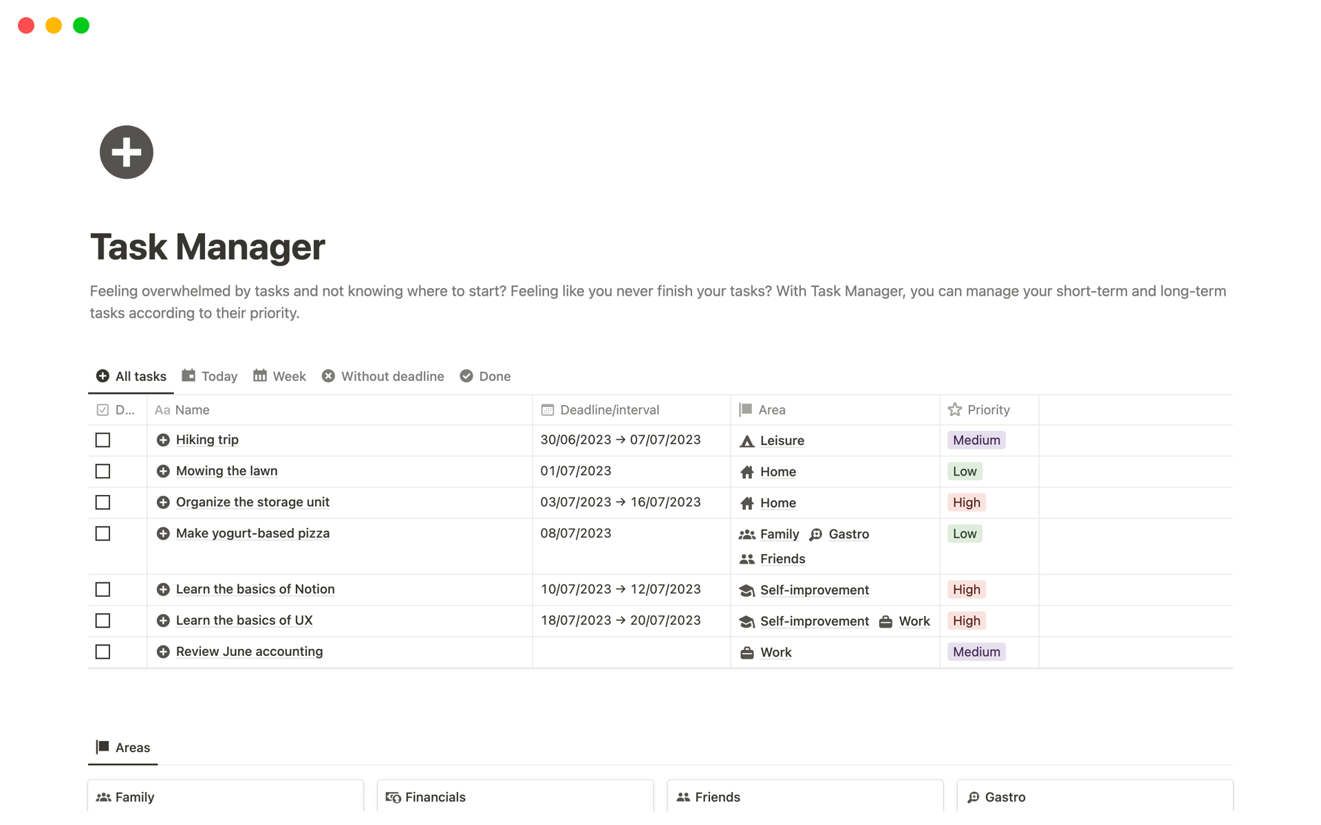 Task Manager Simple | Notion Template