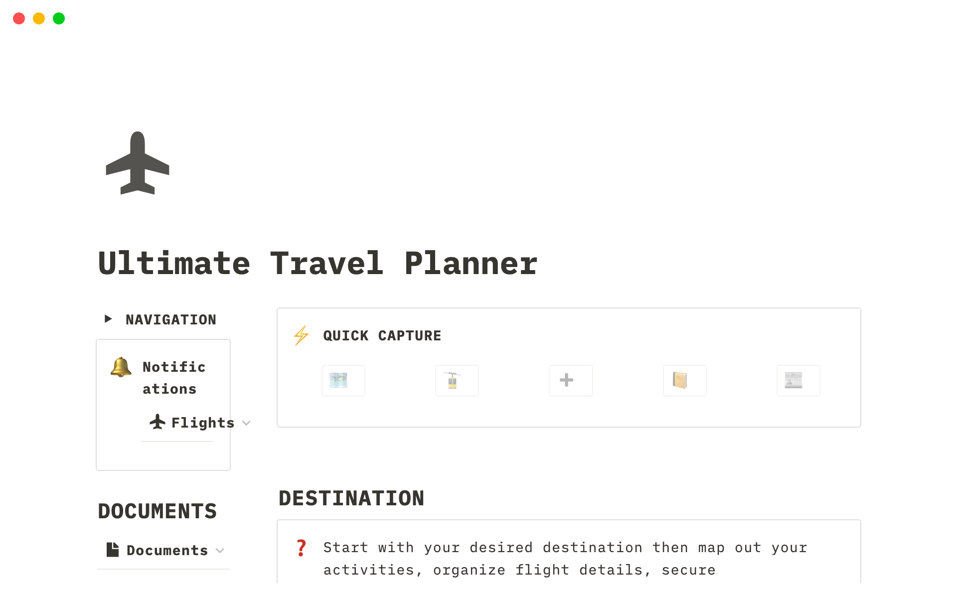 A simple travel planner that allows individuals to create a travel plan