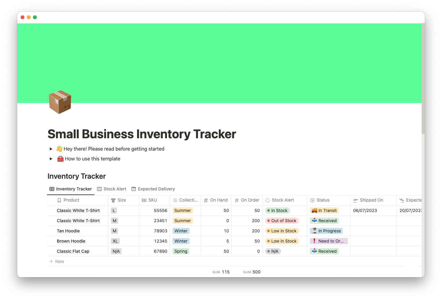 small business inventory tracker template thumbnail