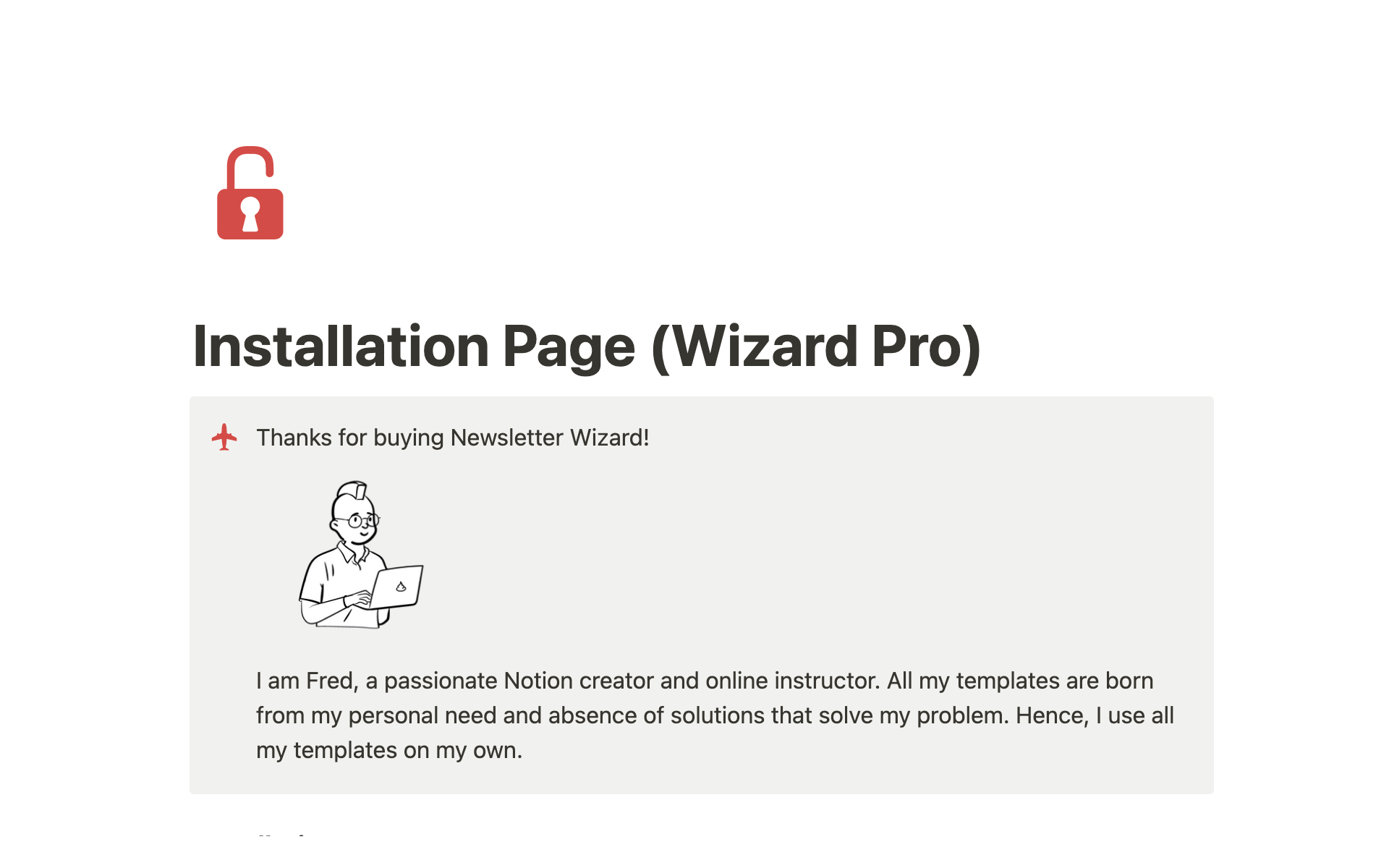 A template preview for Newsletter Wizard