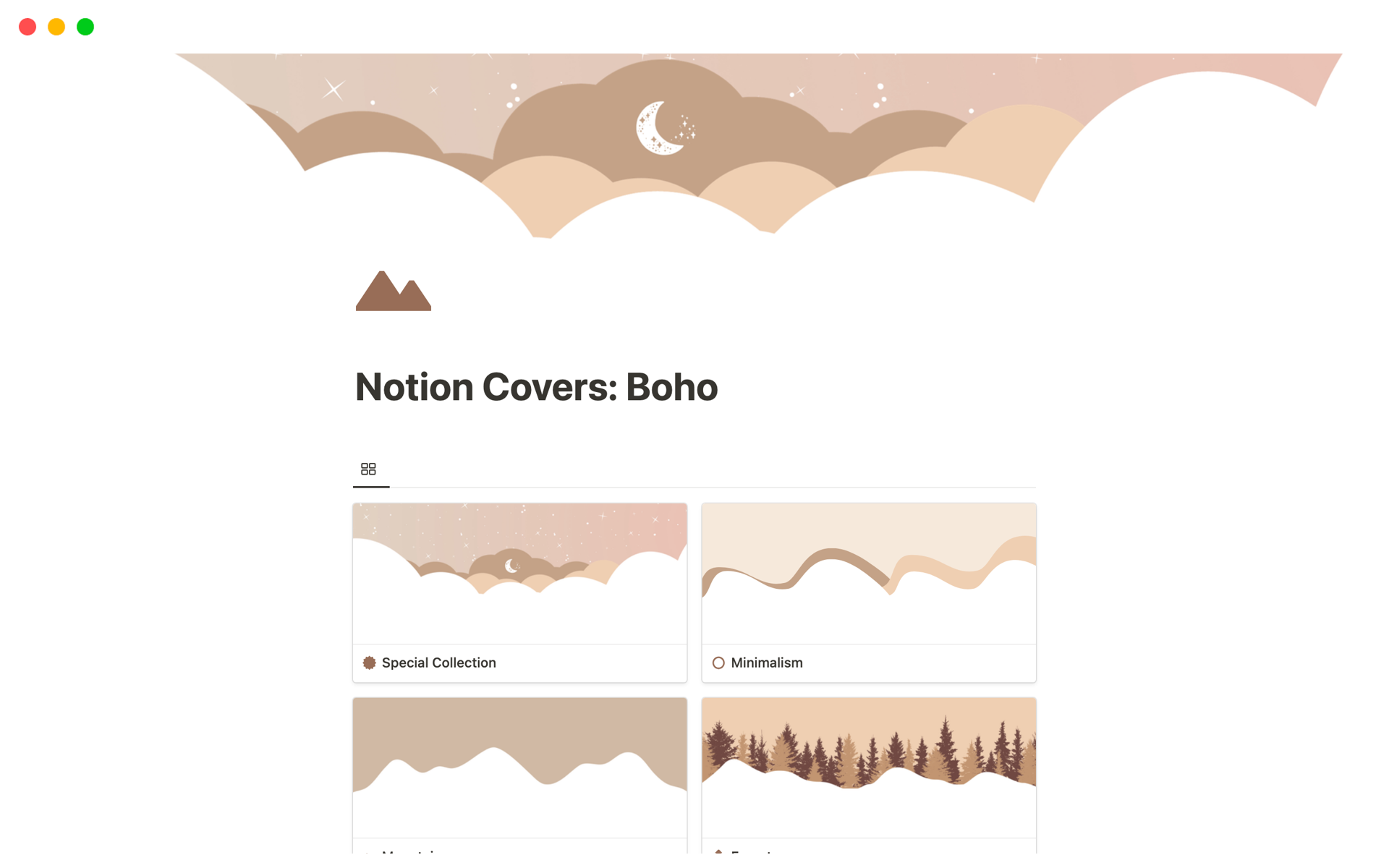 A template preview for Notion Covers - Test, Evaluate & Apply