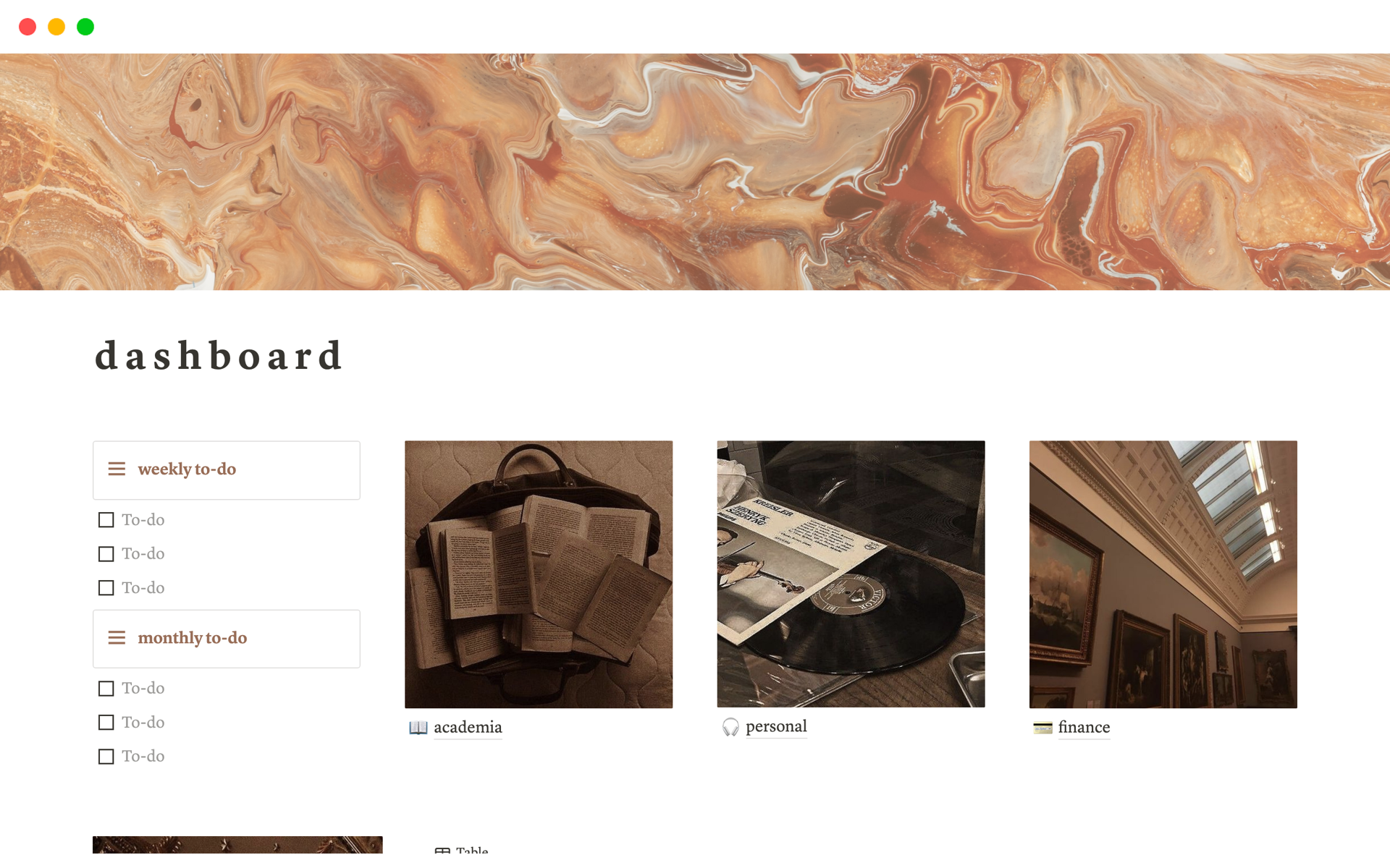 A template preview for Simple Brown Aesthetic Student Dashboard