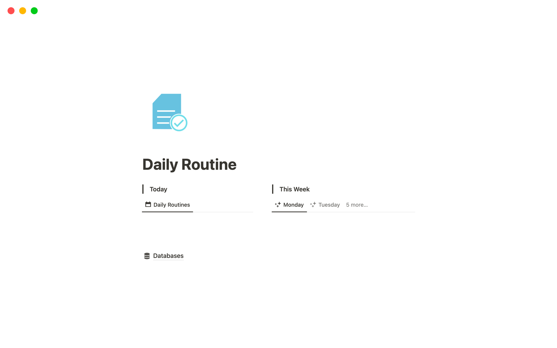 A template preview for Daily Routine