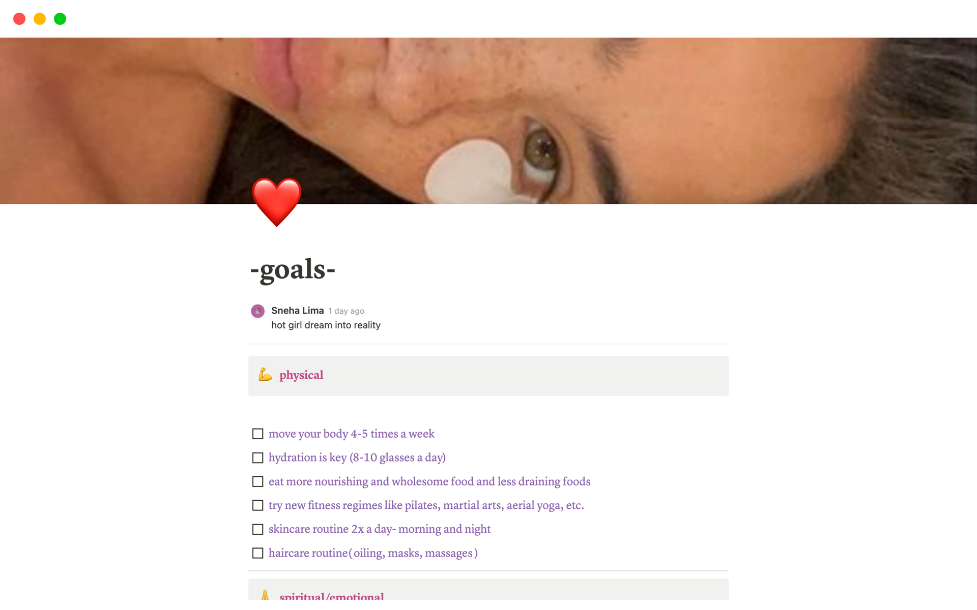 goals Notion Template Creator