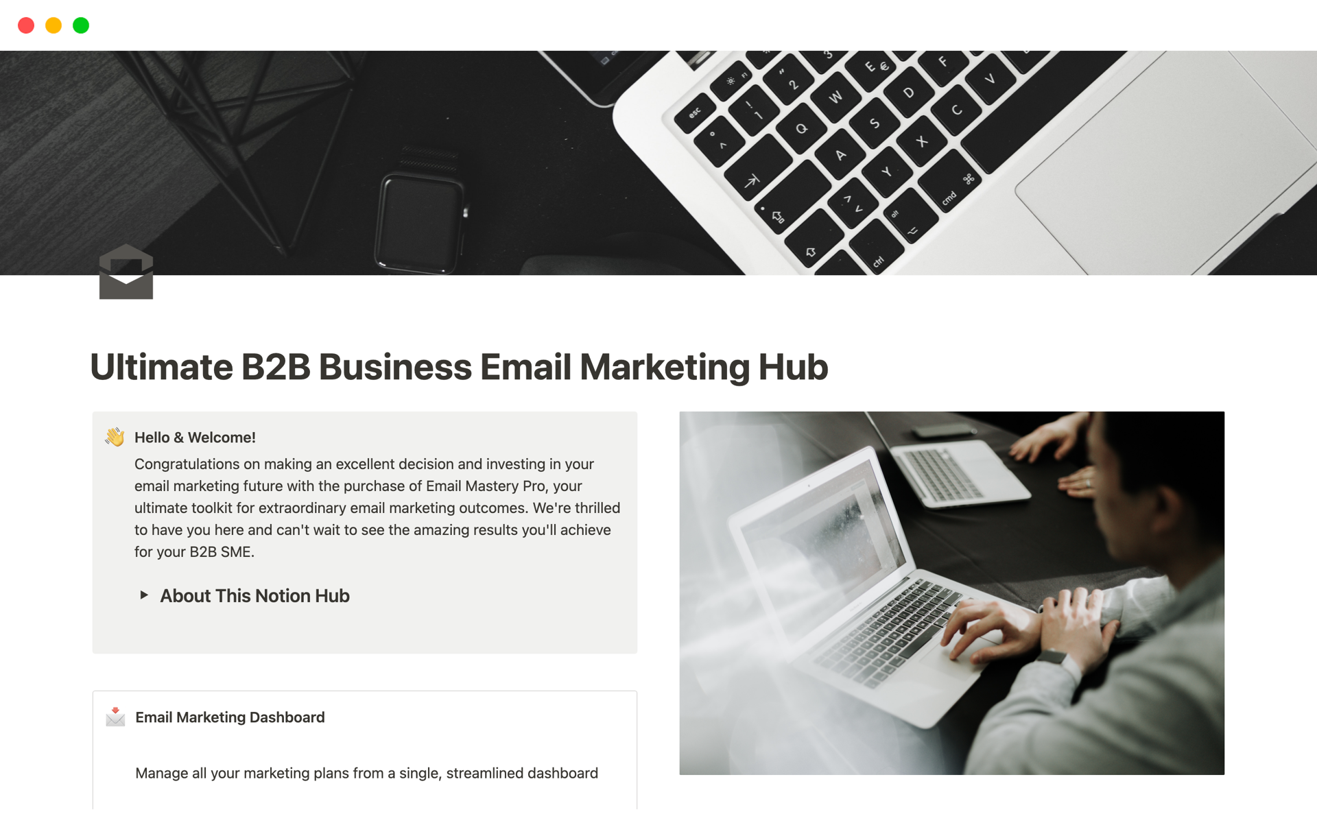 Ultimate B2B Business Email Marketing Notion Hub Notion Template