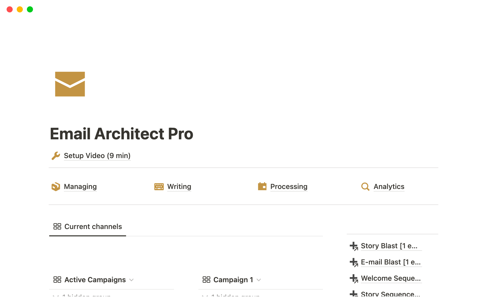 A template preview for Email Architect