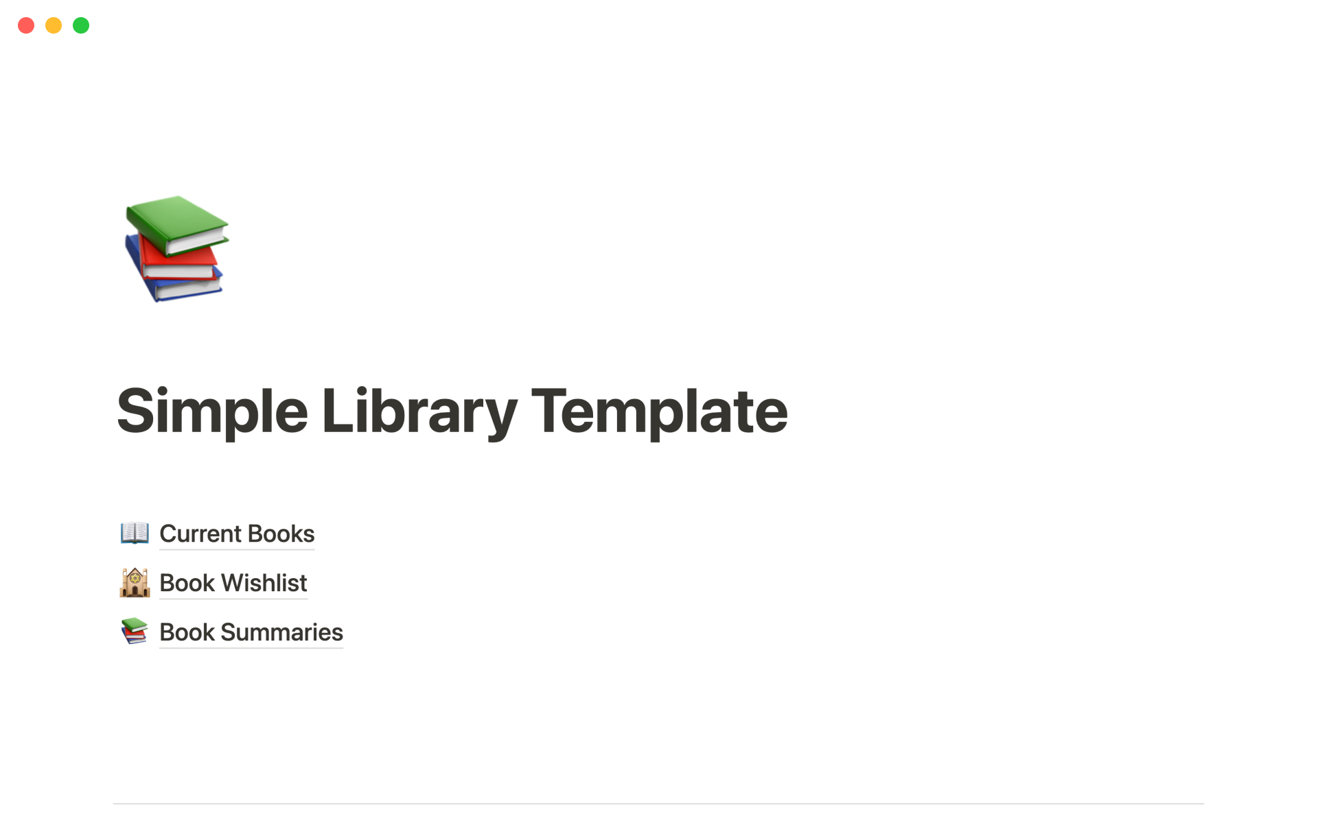 A template preview for Notion Library