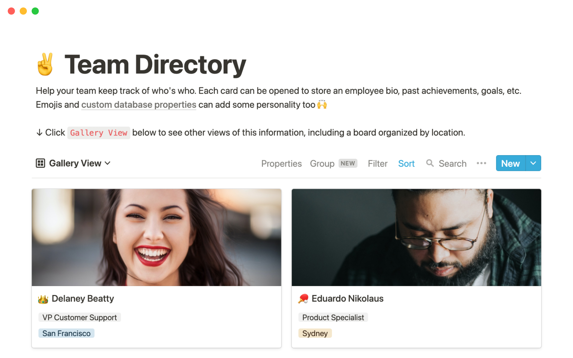 Create a space for your employees in your business directory.