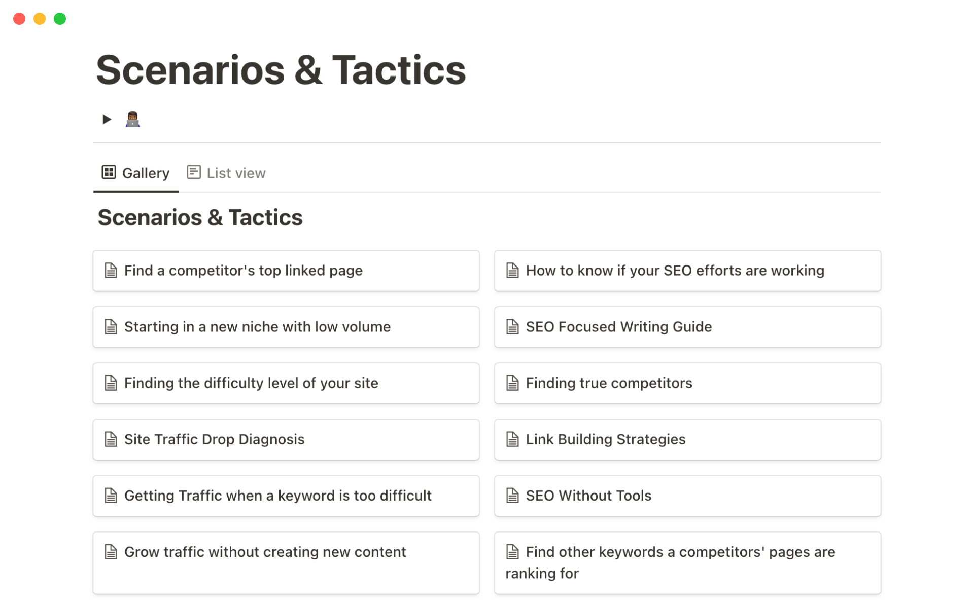 A curated collection of the best resources and Notion templates for SEO.