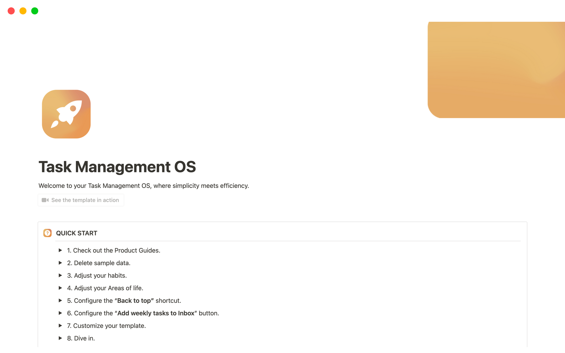 Task Management OS Modèle Notion
