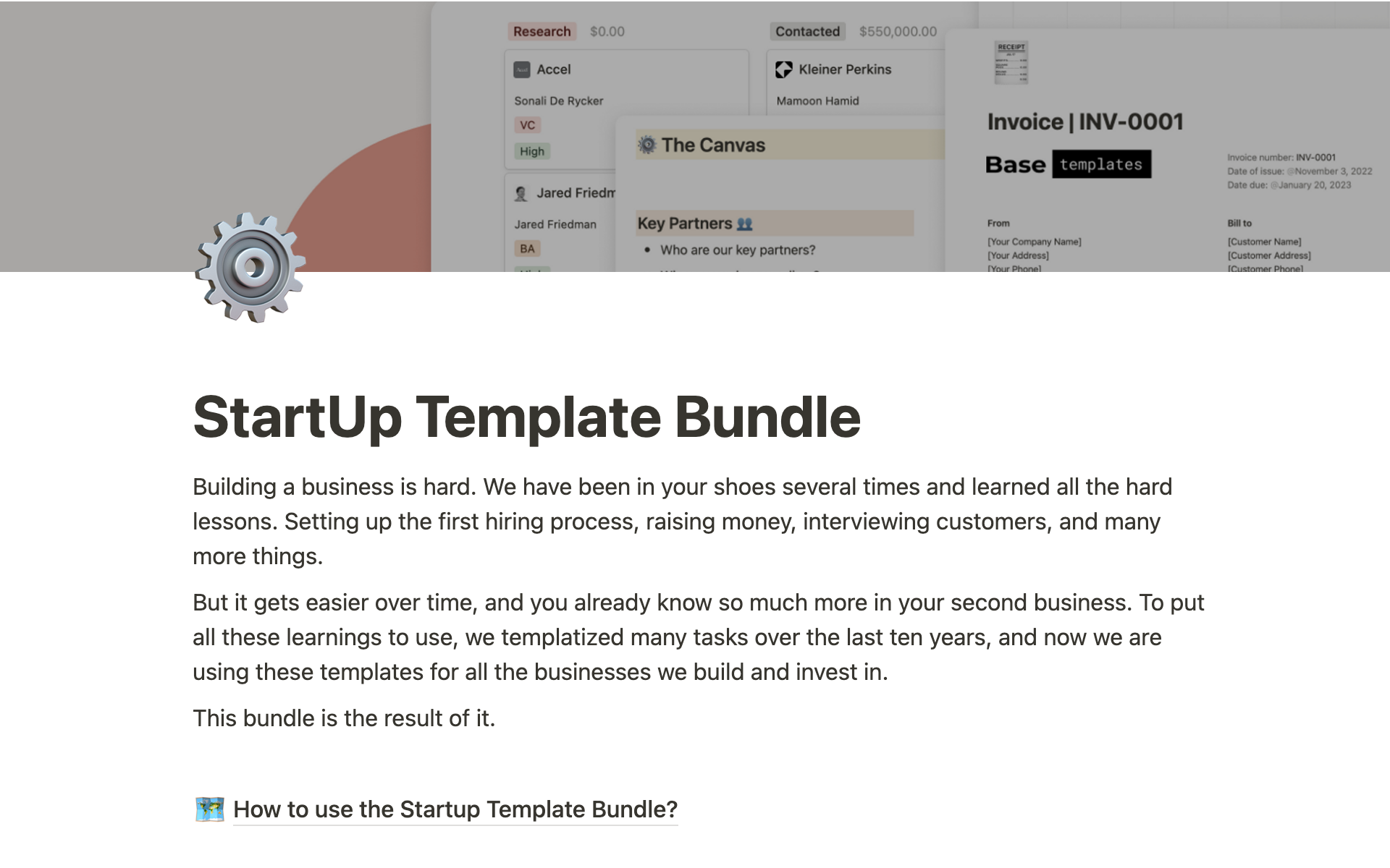 Eine Vorlagenvorschau für Startup Templates Bundle