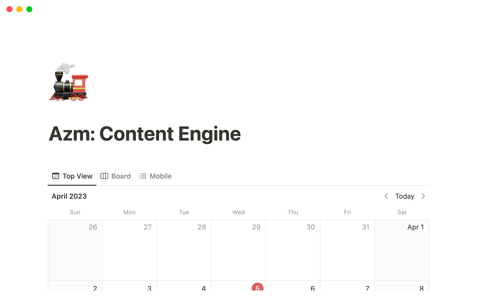 A template preview for Content Engine: Youtube, Instagram, Newsletter - Manage all in one place