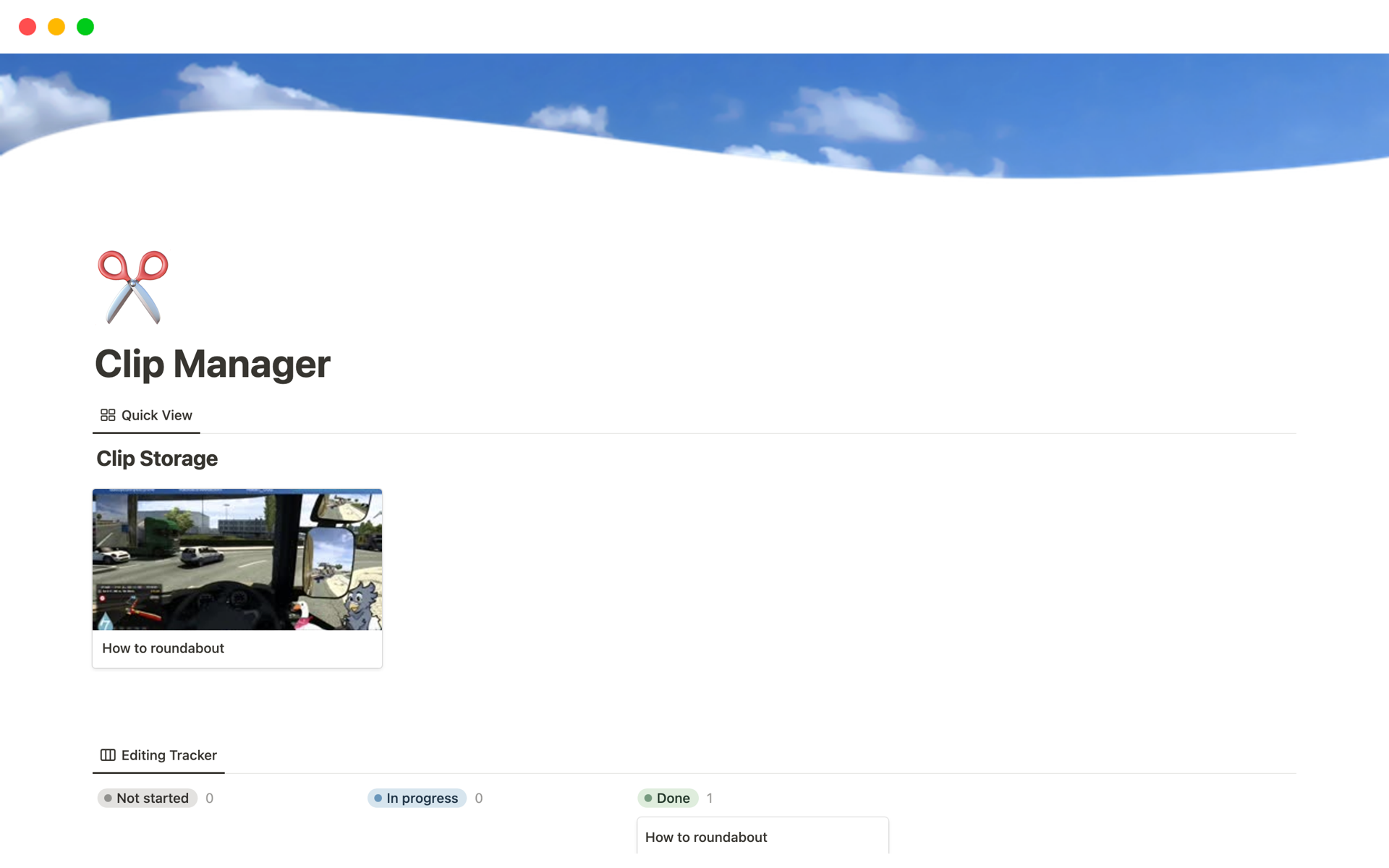 Clip Manager Notion Template